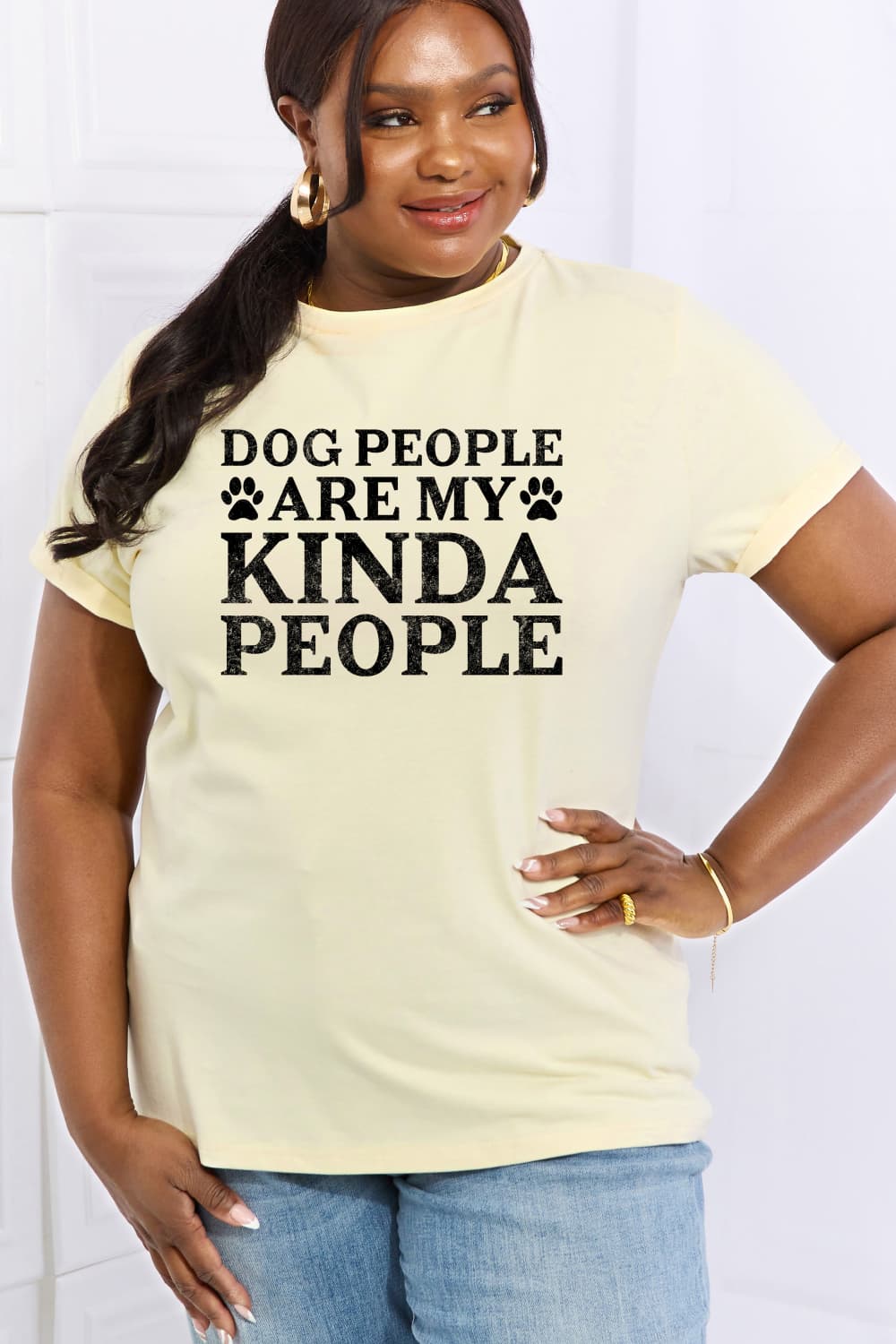 Simply Love Full Size DOG PEOPLE ARE MY KINDA PEOPLE Graphic Cotton Tee