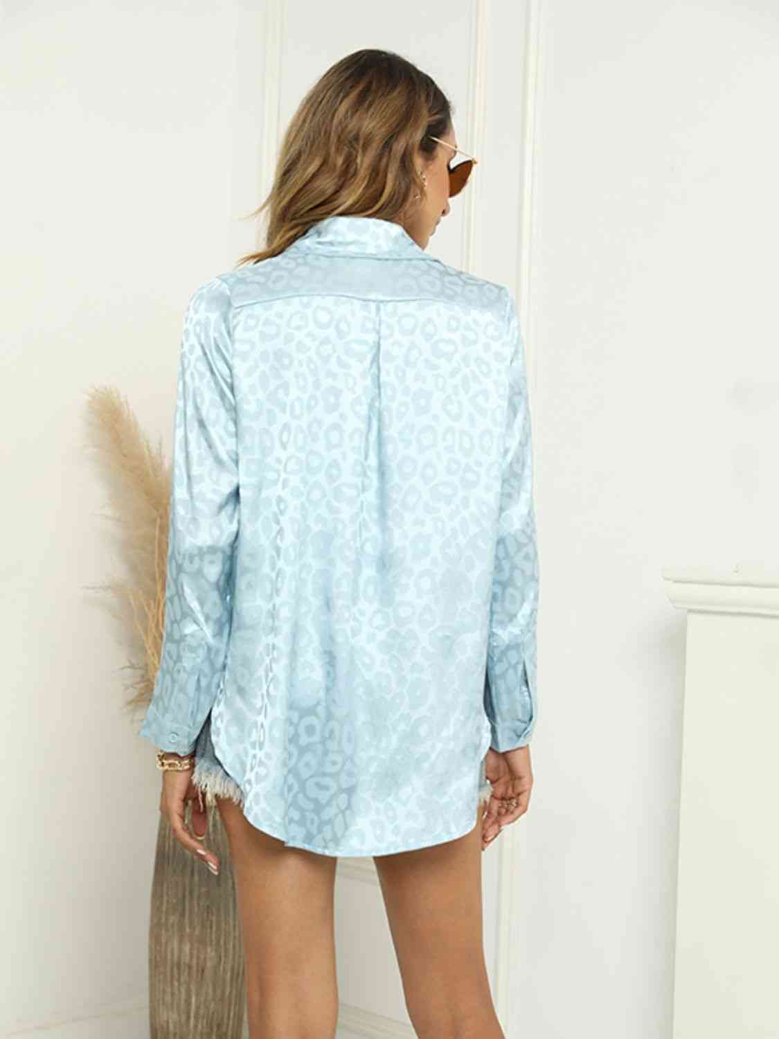 Printed Long Sleeve Collared Neck Shirt