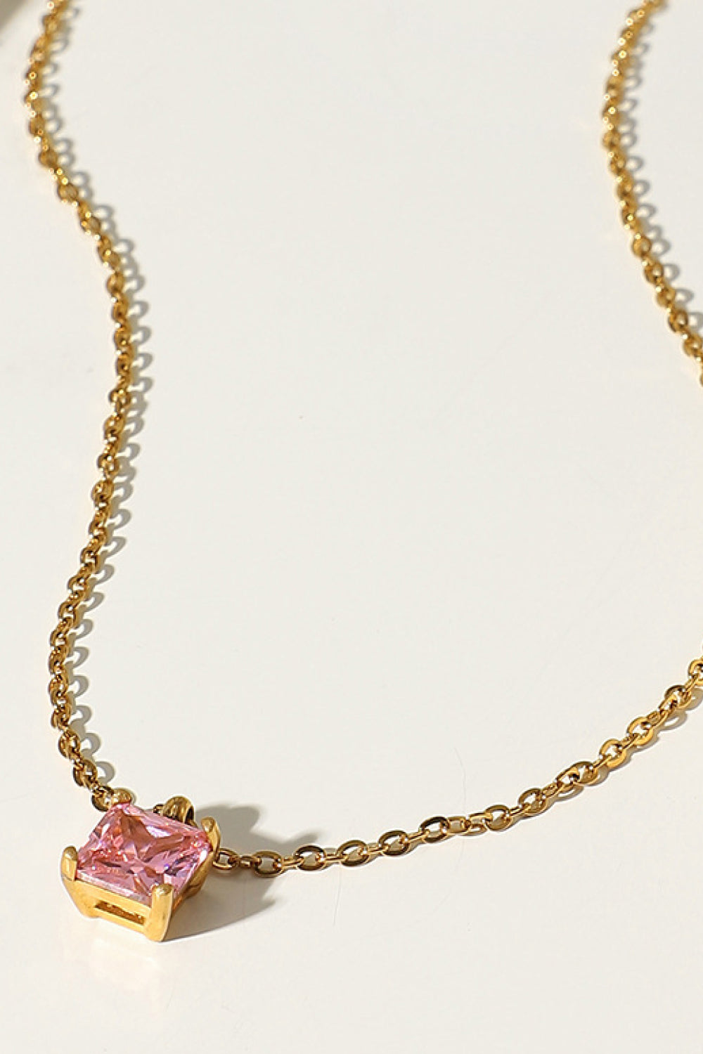 Rhinestone Pendant Gold-Plated Necklace