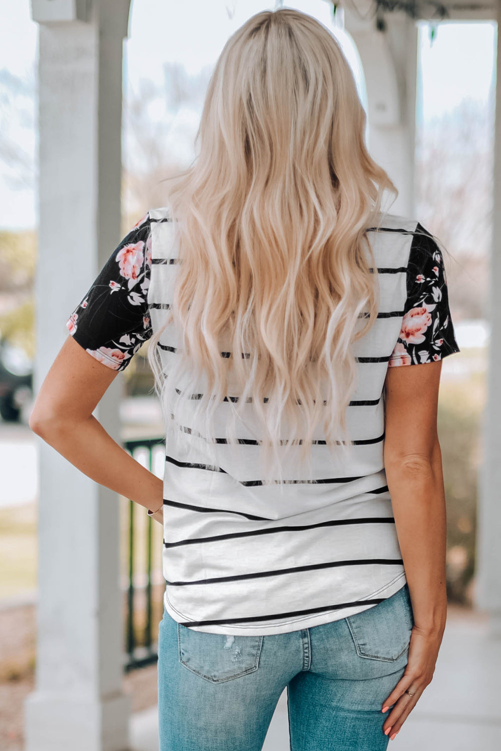 Striped T-Shirt with Patch Pocket