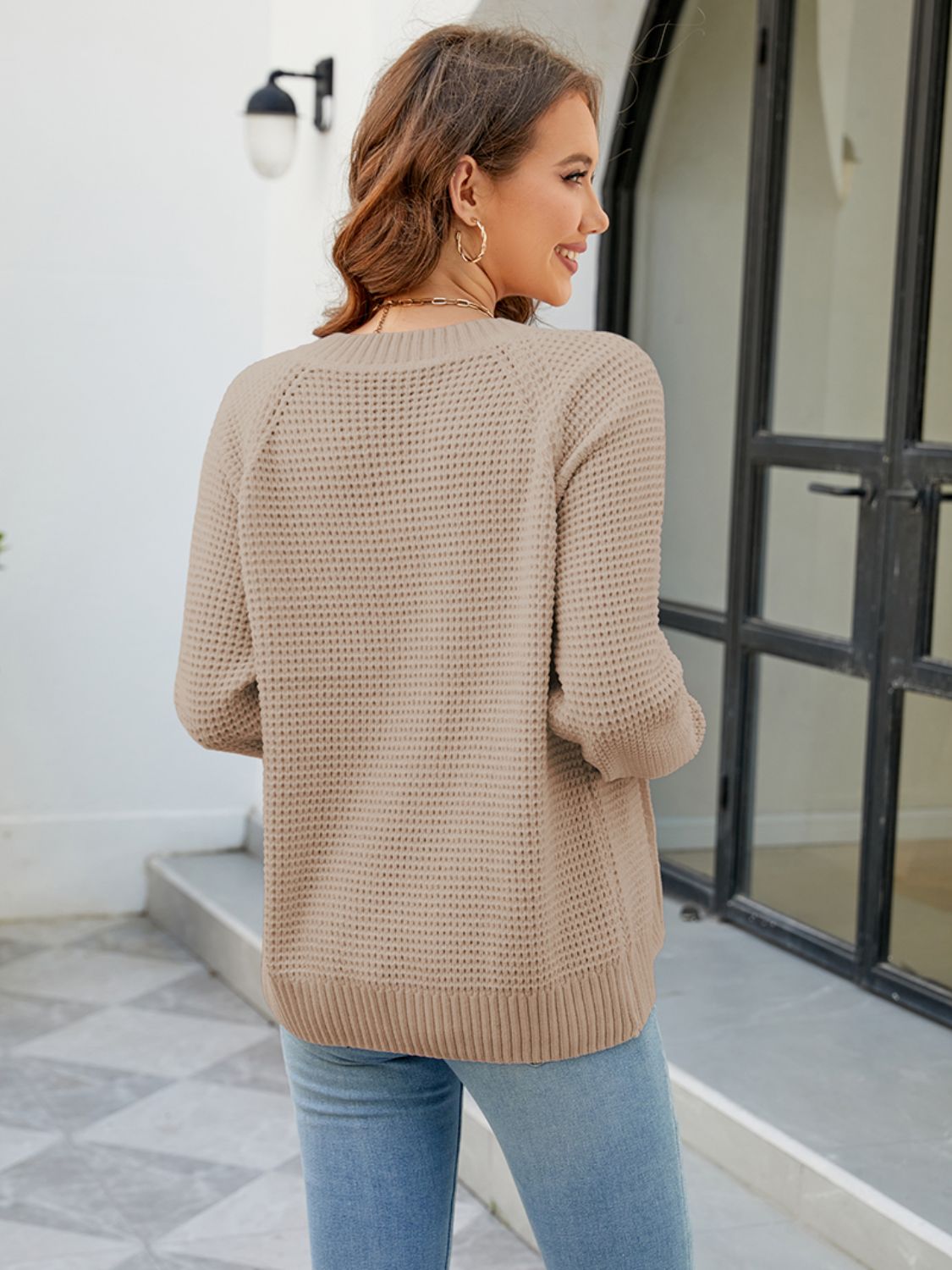 Zip-Up Round Neck Cardigan