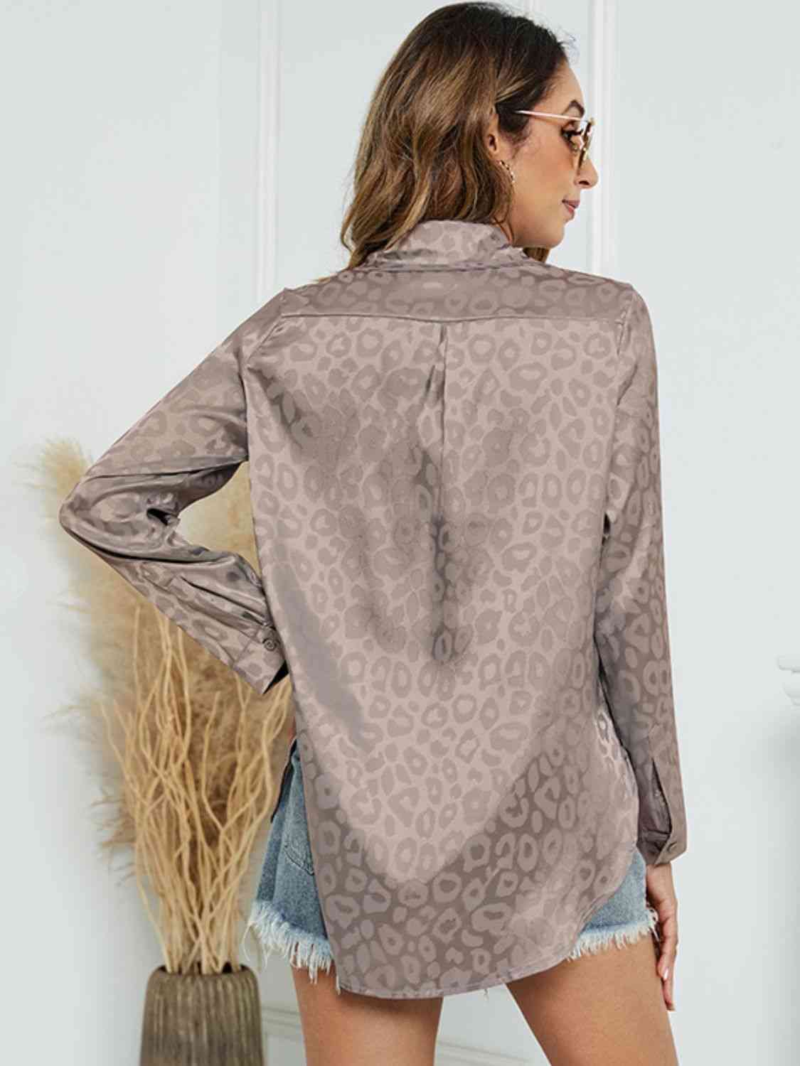 Printed Long Sleeve Collared Neck Shirt