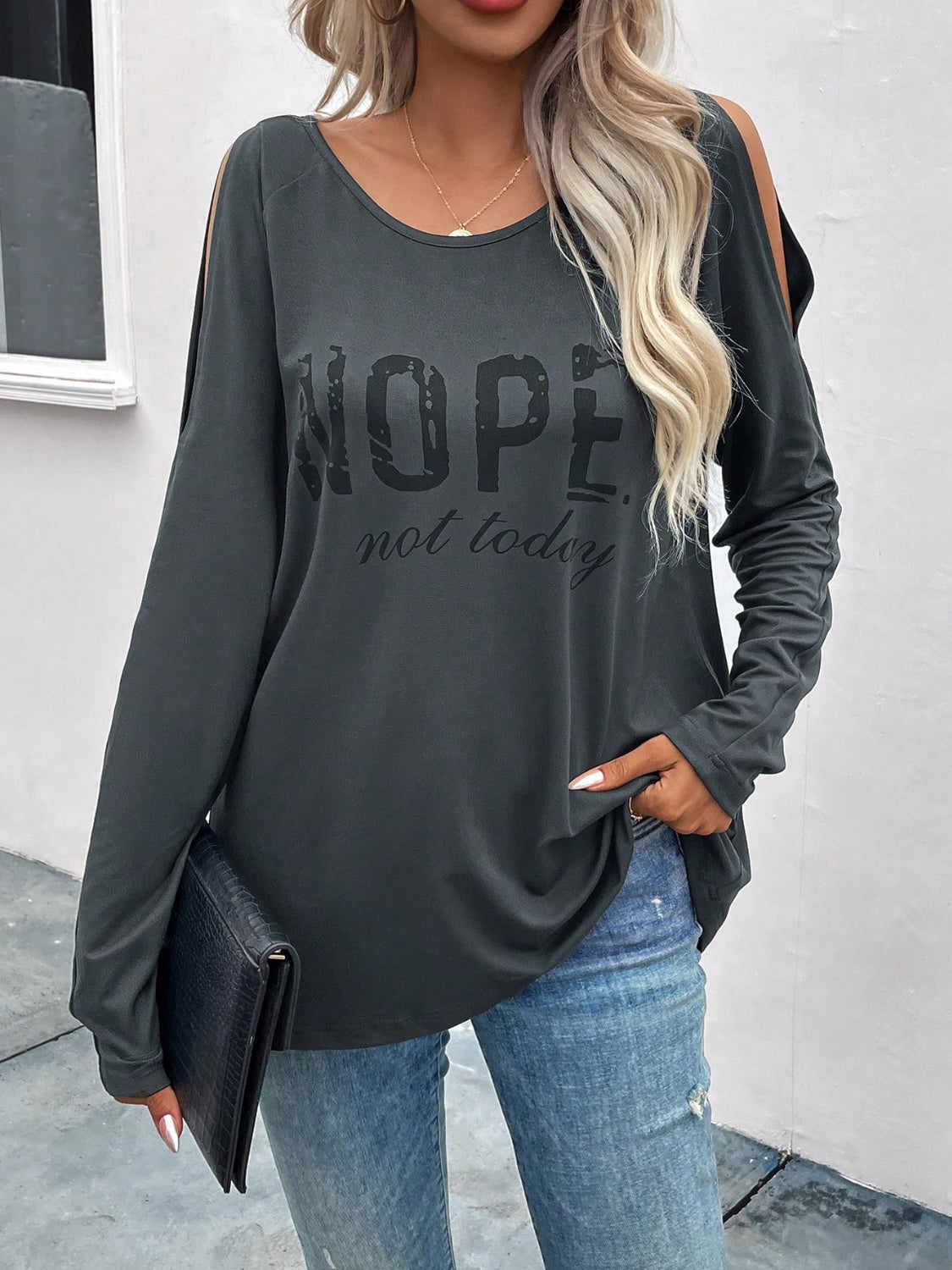 Graphic Cutout Round Neck T-Shirt