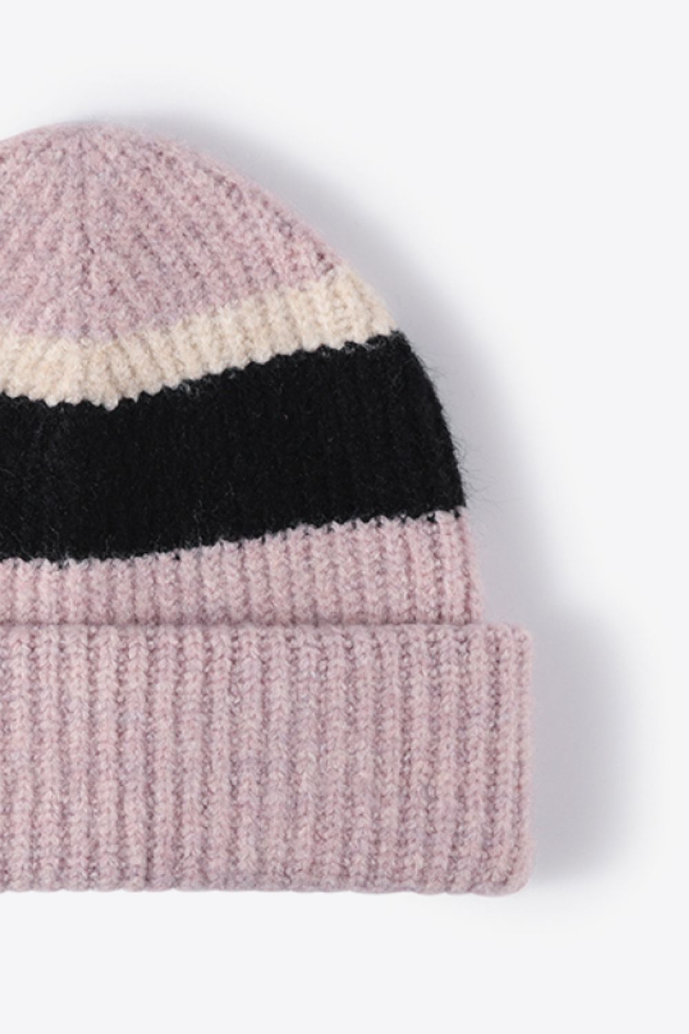 Tricolor Cuffed Knit Beanie