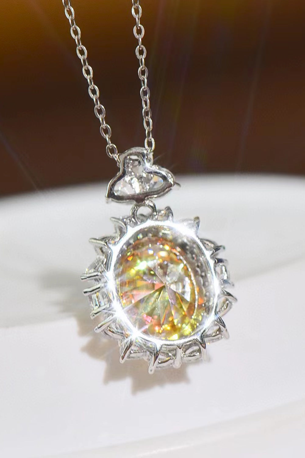 5 Carat Yellow Moissanite Pendant Necklace