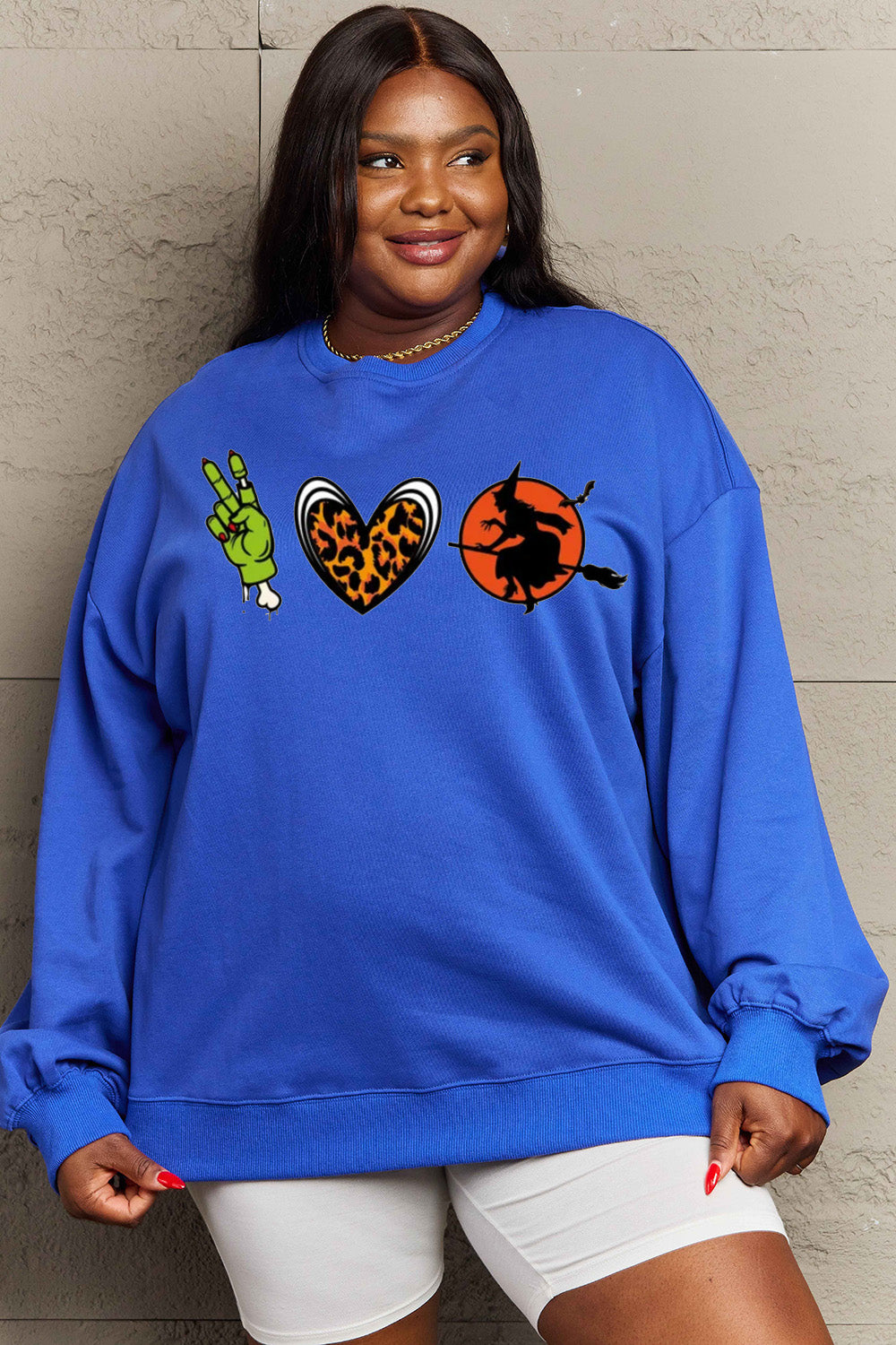 Simply Love Full Size Drop Shoulder Graphic Sweatshirt