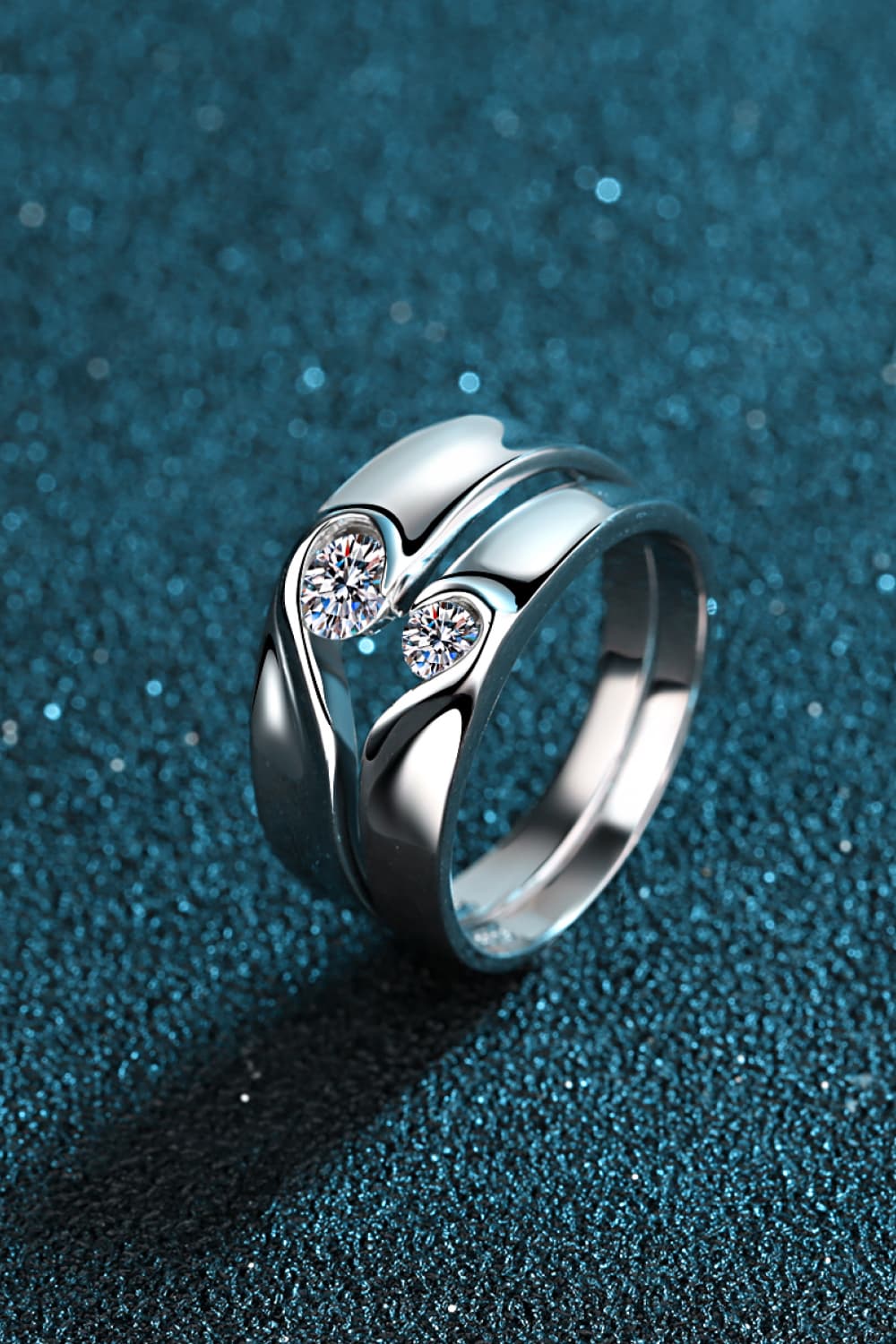 Moissanite Rhodium-Plated Ring