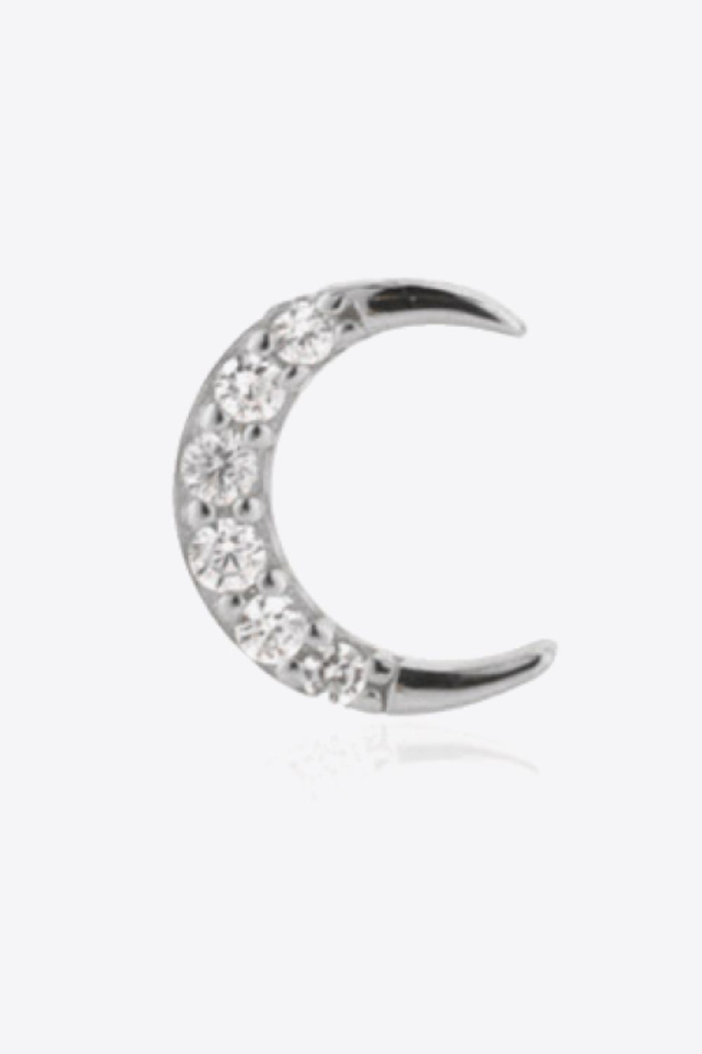 Zircon Moon 925 Sterling Silver Stud Earrings