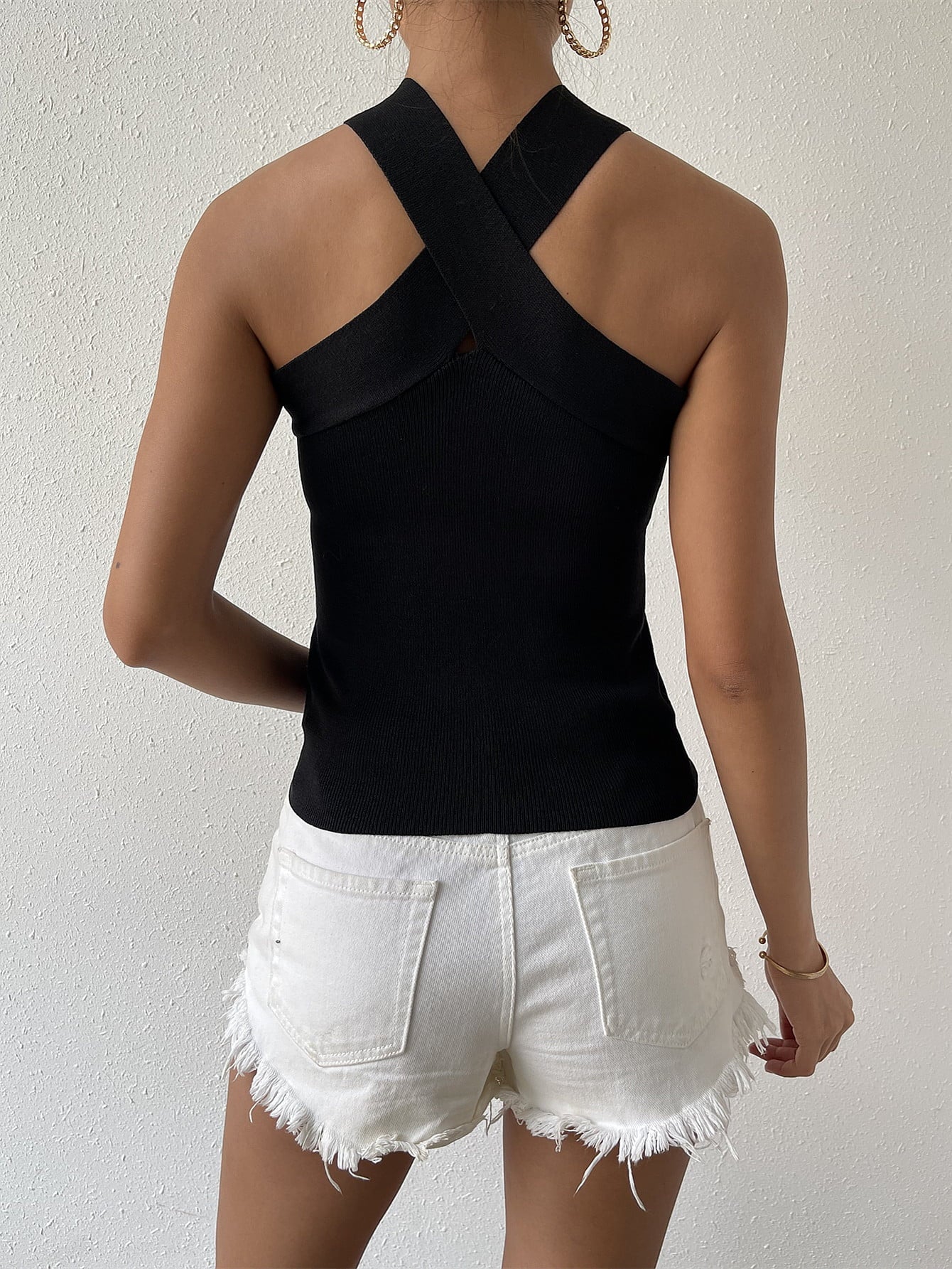 Crisscross Grecian Neck Tank