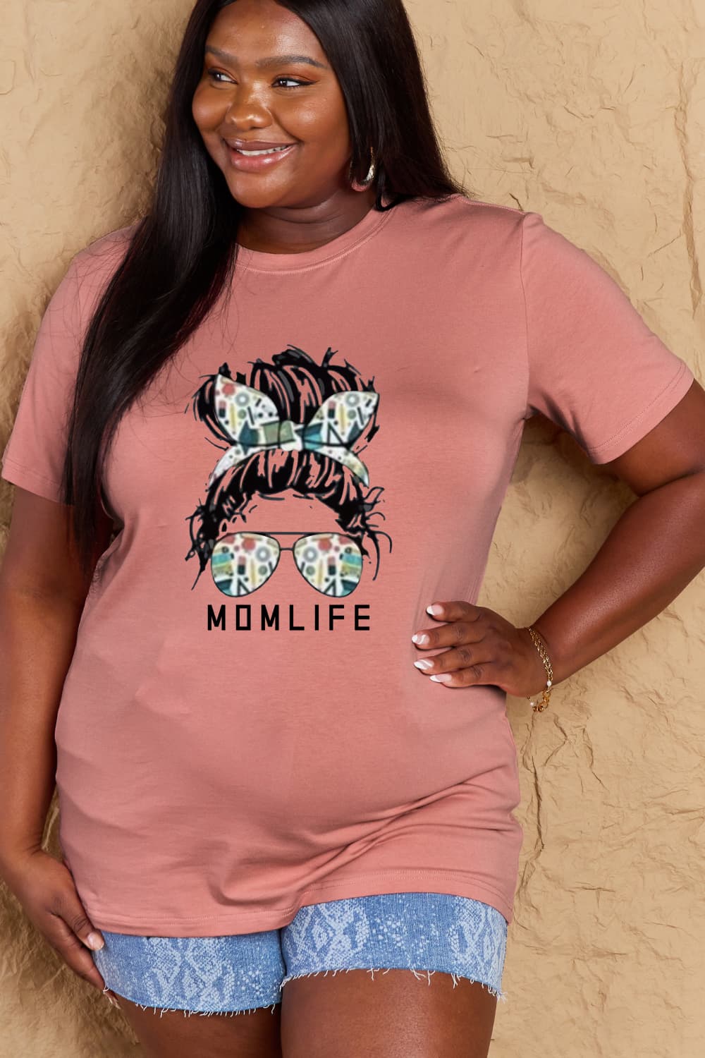 Simply Love Full Size MOM LIFE Graphic Cotton T-Shirt