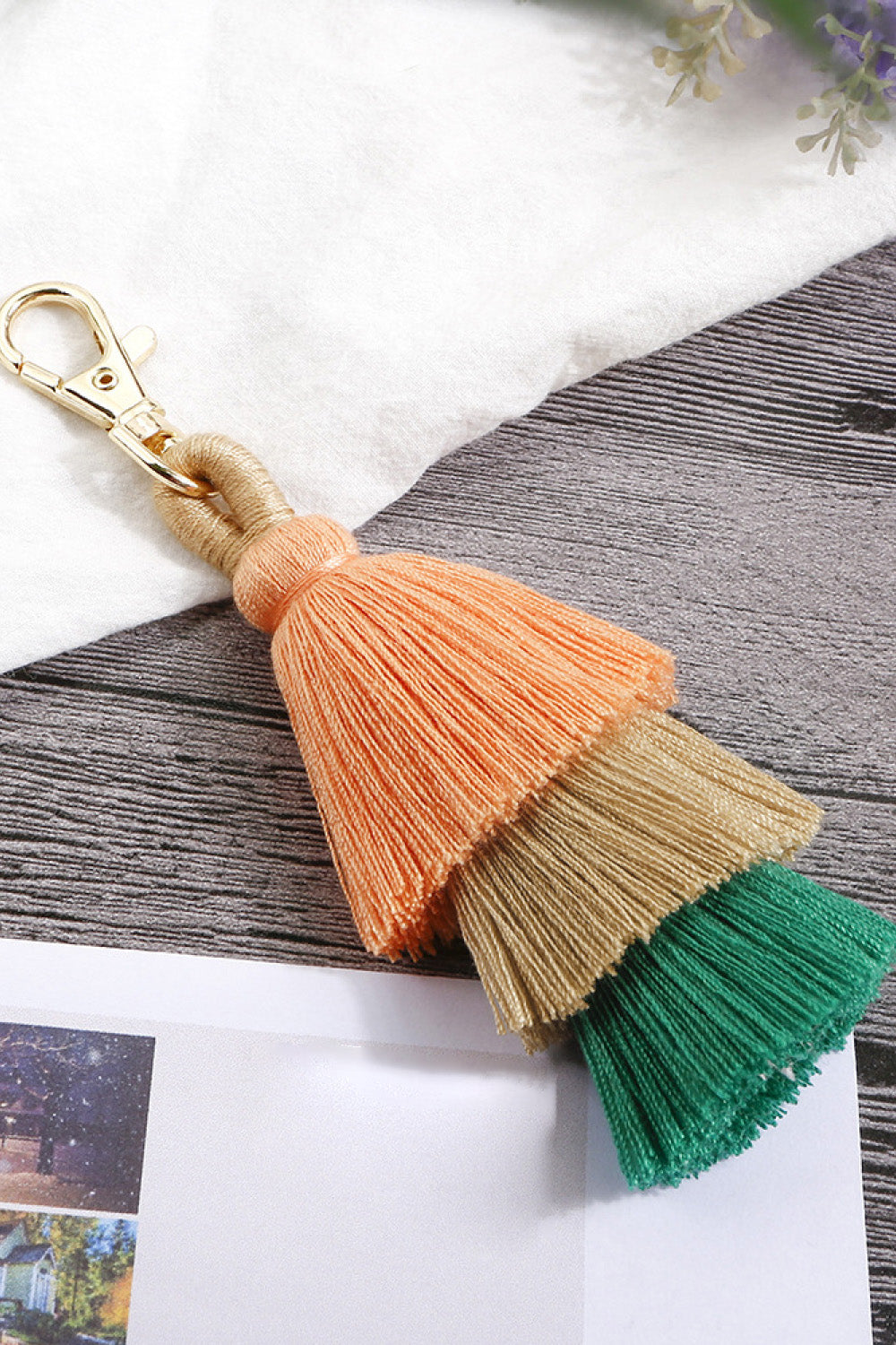 Layered Tassel Keychain