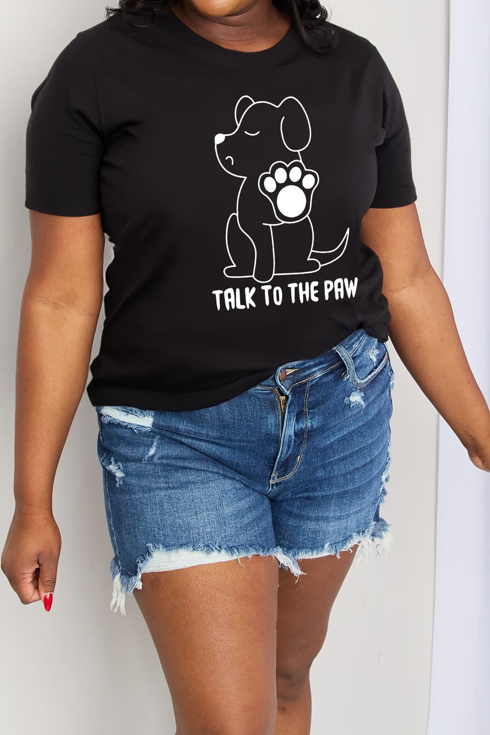 Simply Love Simply Love Full Size TALK TO THE PAW Graphic Cotton Tee