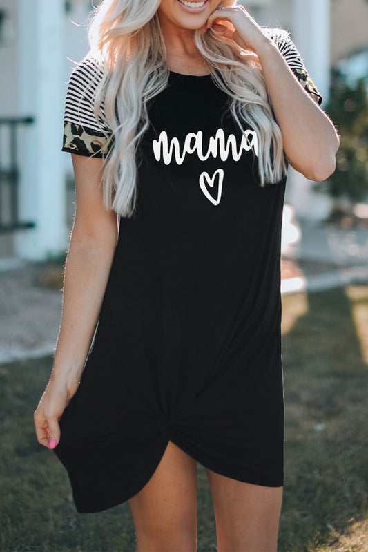 MAMA Heart Graphic Twisted Dress