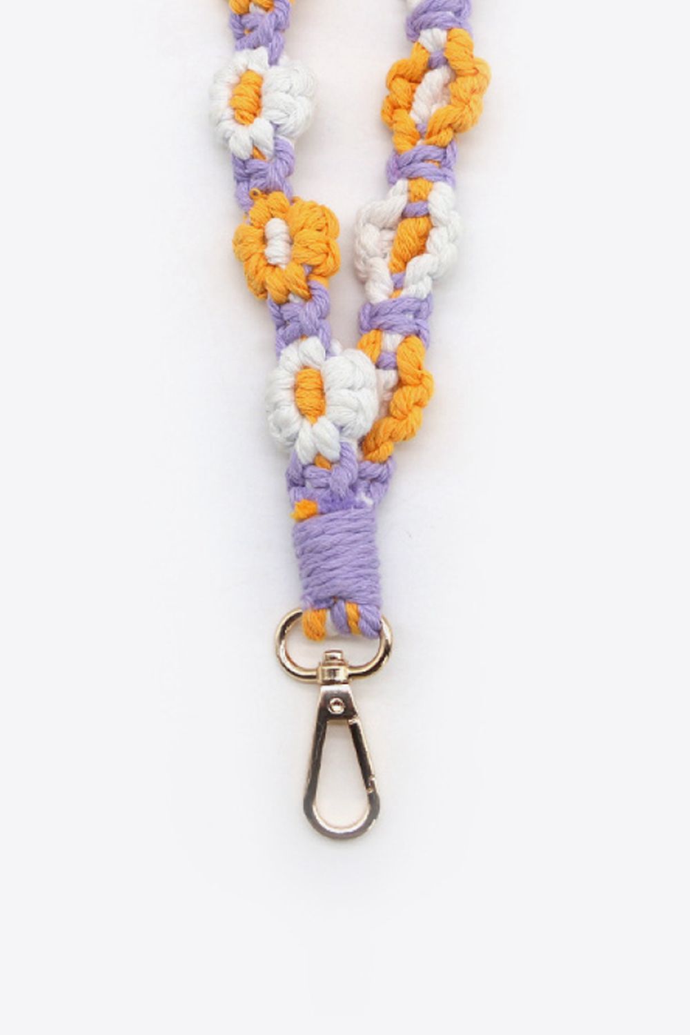 Assorted 4-Piece Macrame Flower Keychain