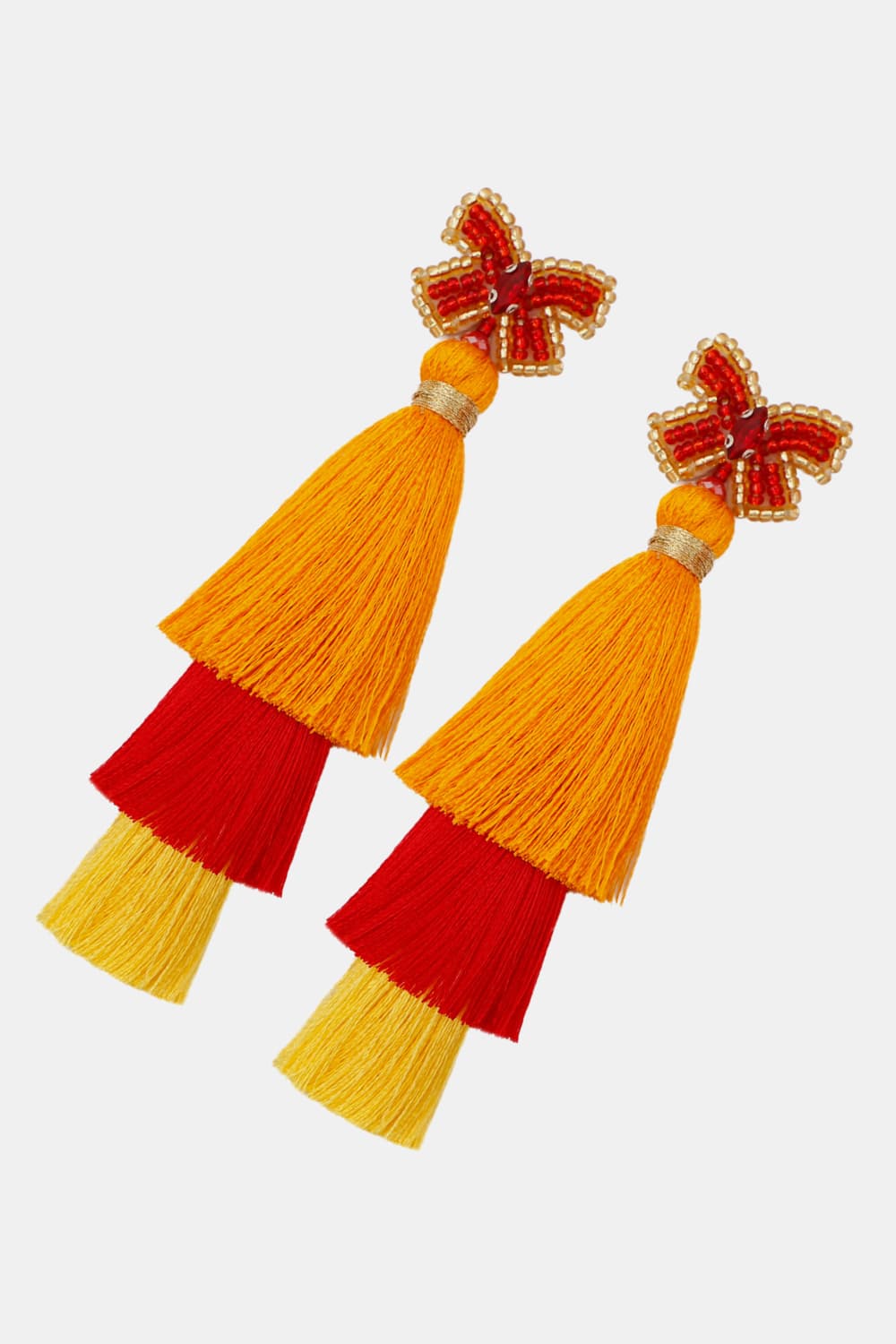 Triple-Layer Tassel Dangle Earrings