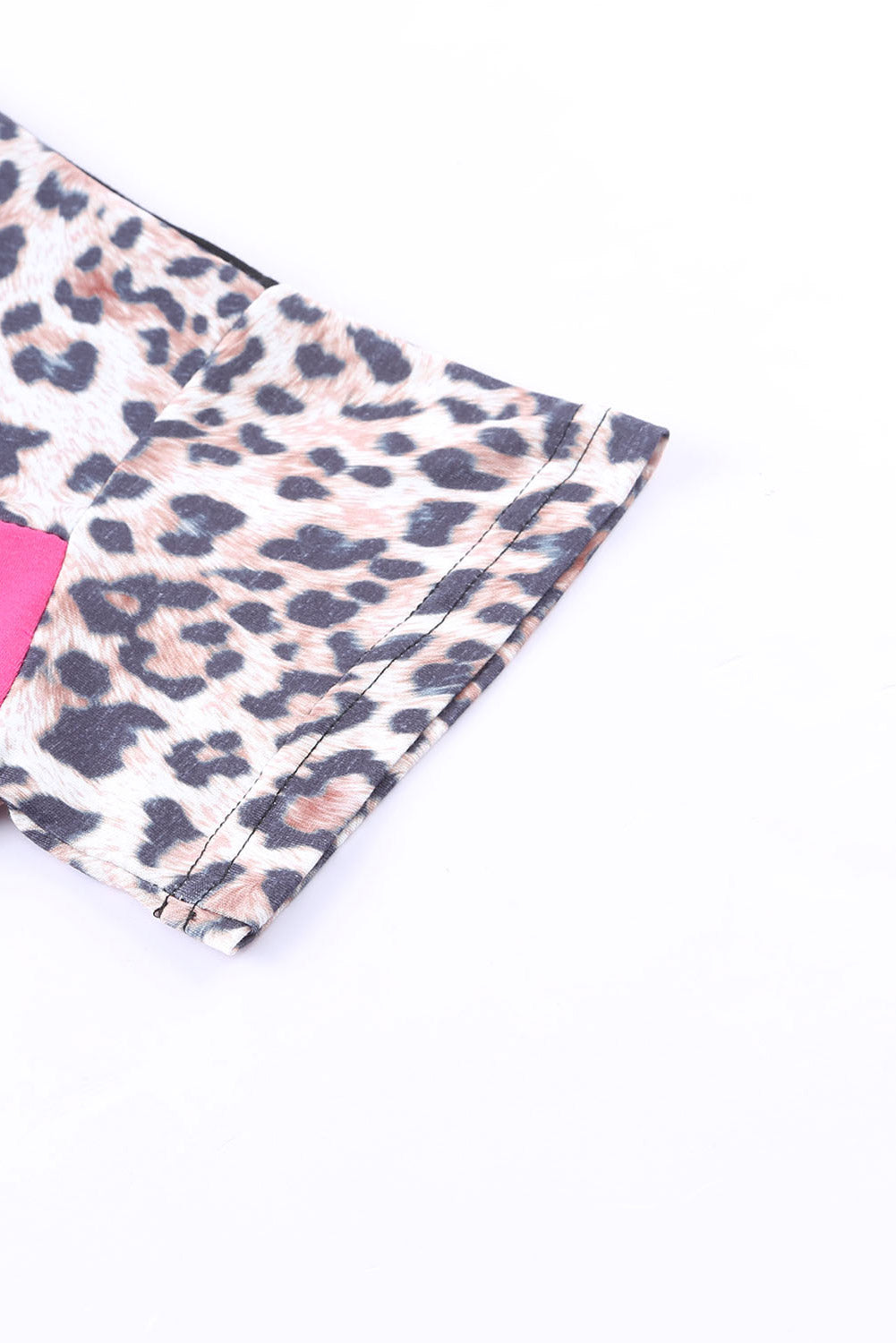 Leopard Color Block Short Sleeve Tee