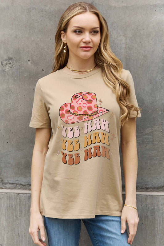 Simply Love Simply Love Full Size YEE HAH YEE HAH YEE HAH Graphic Cotton Tee