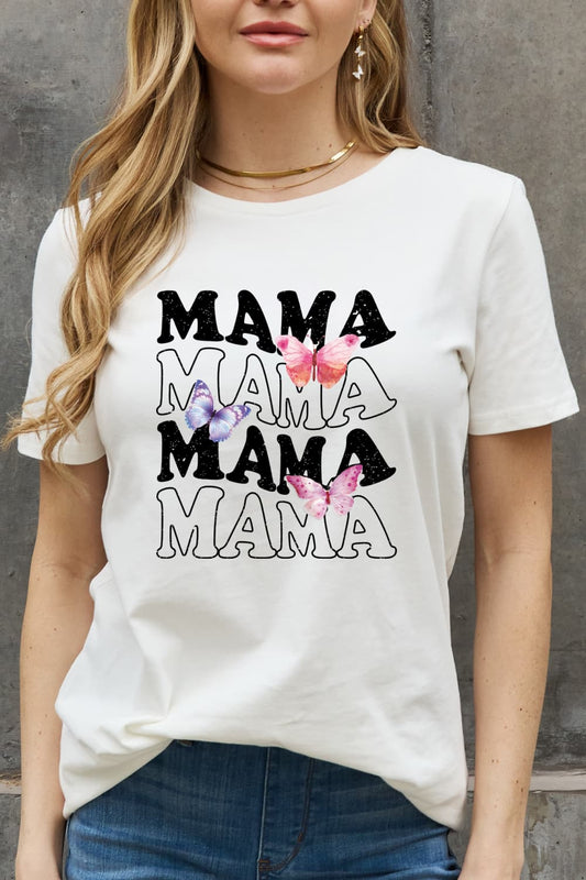 Simply Love MAMA Butterfly Graphic Cotton T-Shirt