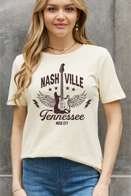 Simply Love Simply Love Full Size NASHVILLE TENNESSEE MUSIC CITY Graphic Cotton Tee