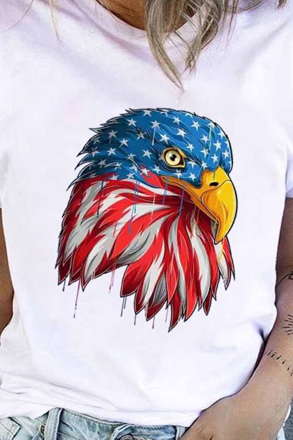 Eagle Graphic Round Neck Tee