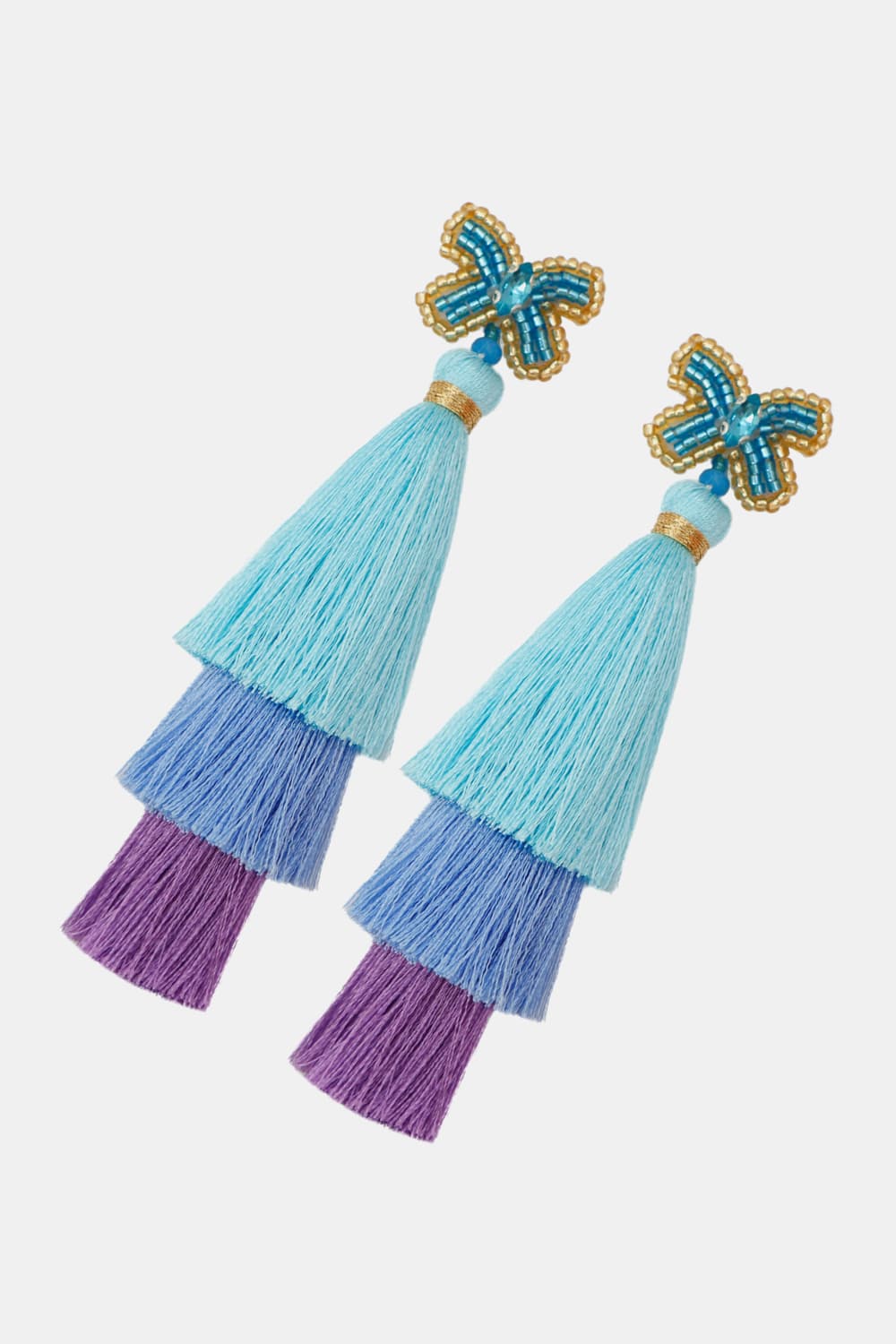 Triple-Layer Tassel Dangle Earrings