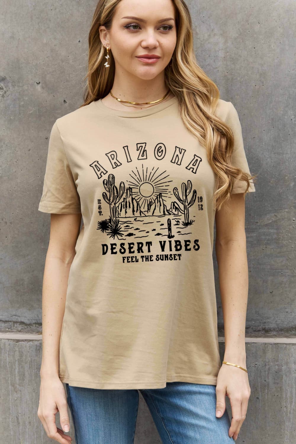 Simply Love Simply Love Full Size ARIZONA DESERT VIBES FEEL THE SUNSET Graphic Cotton Tee