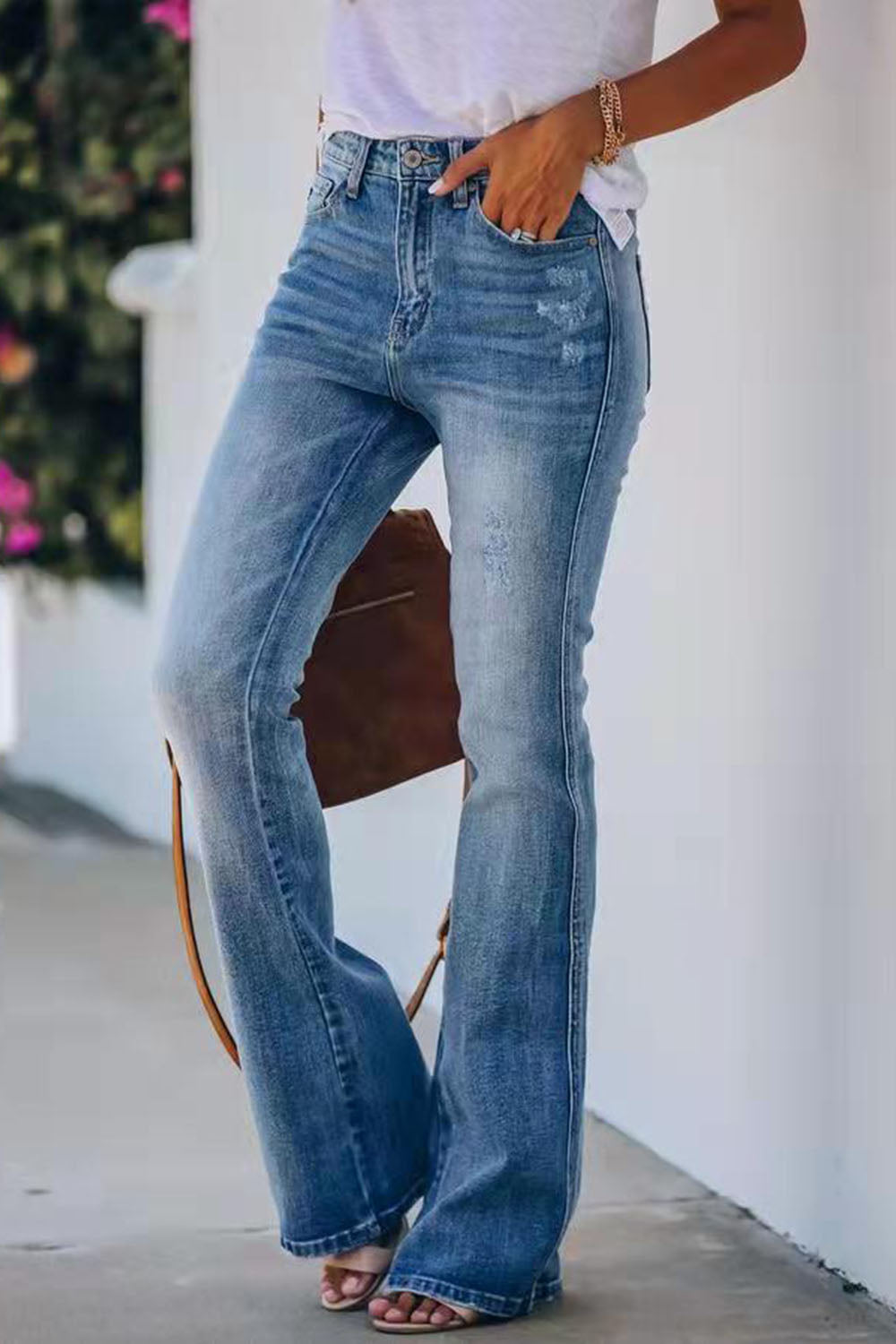 Buttoned Long Jeans