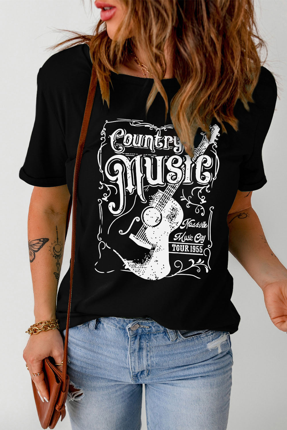 COUNTRY MUSIC Graphic Short Sleeve Tee Shirt