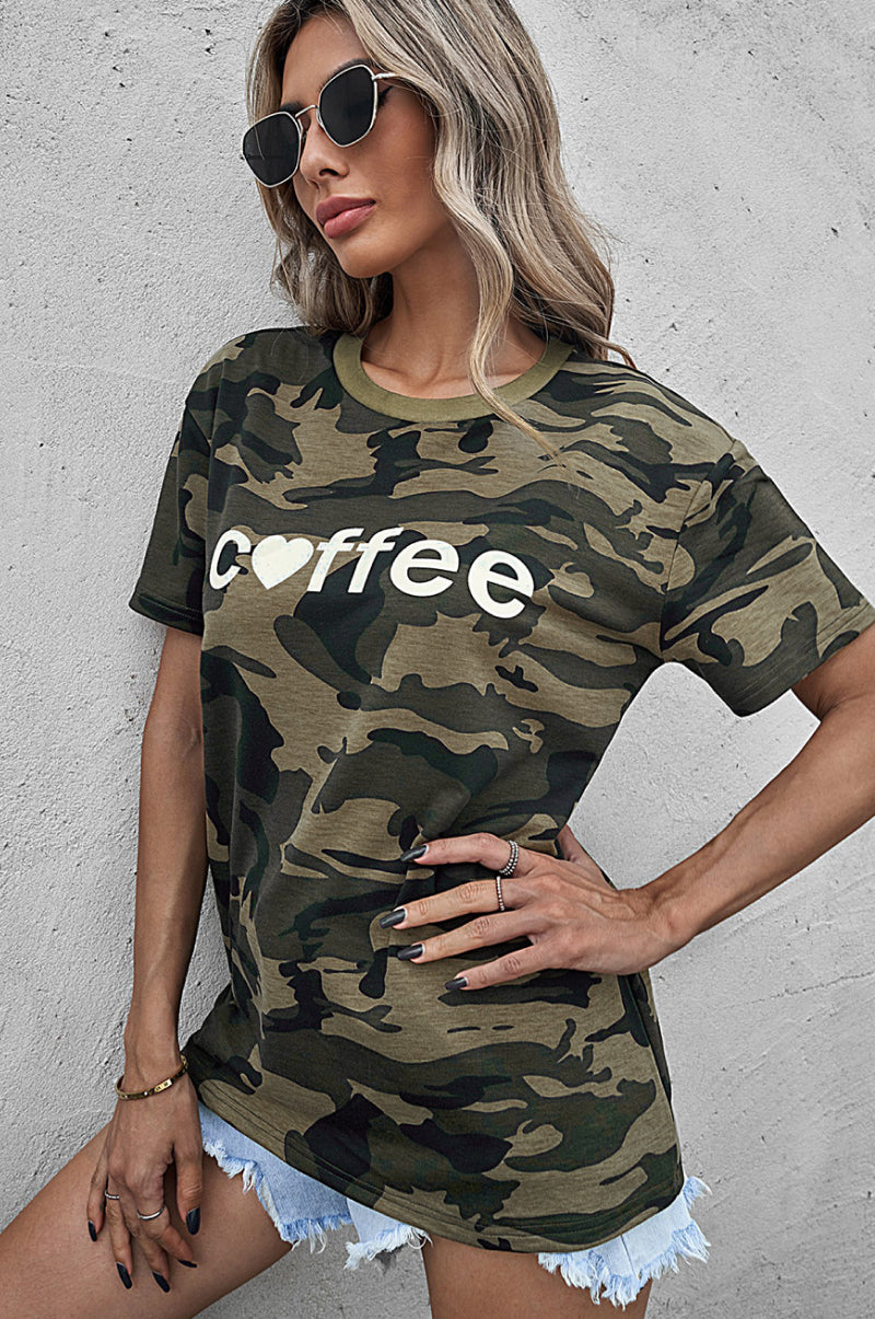 Coffee Graphic Camo Tee