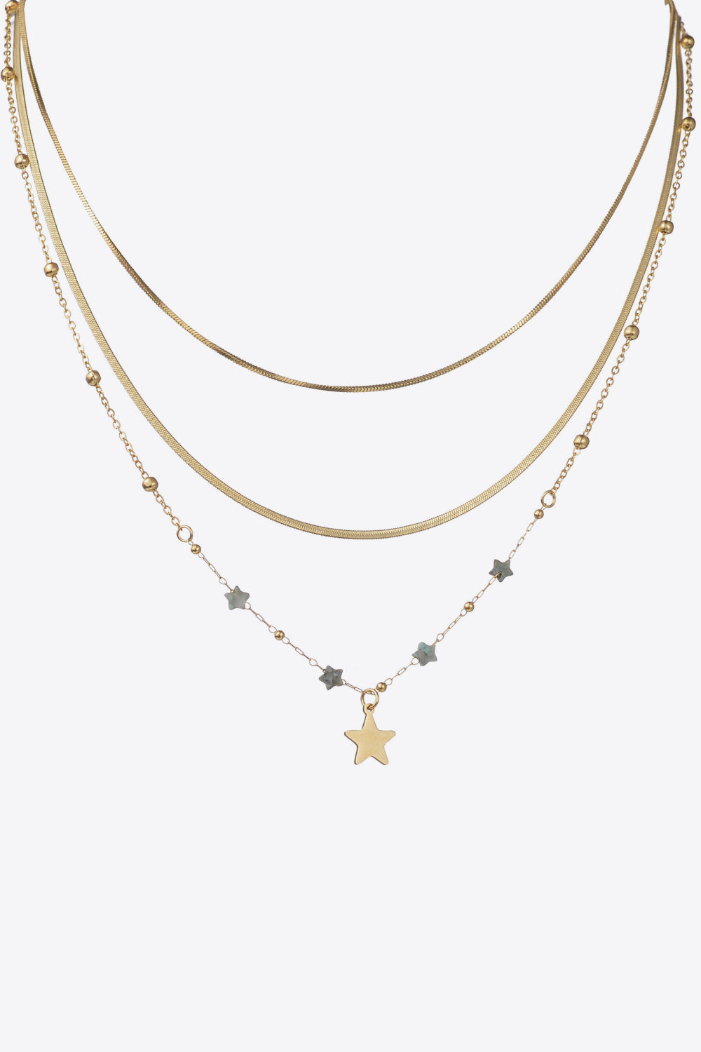 Star Triple-Layered Stainless Steel Necklace