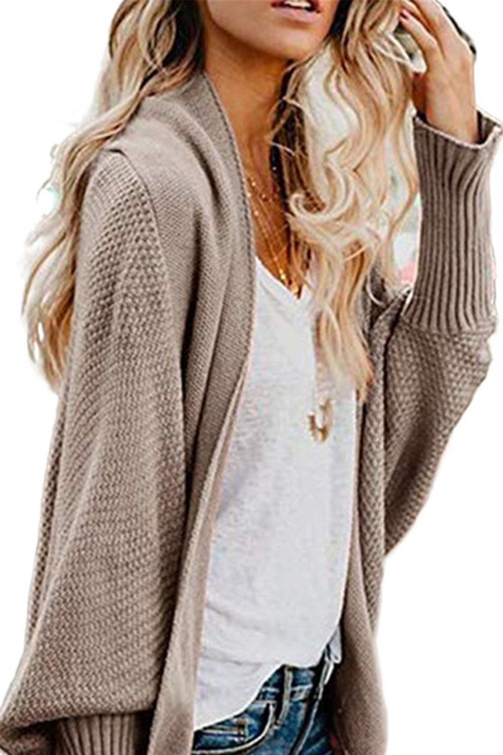 Open Front Dolman Sleeve Longline Cardigan