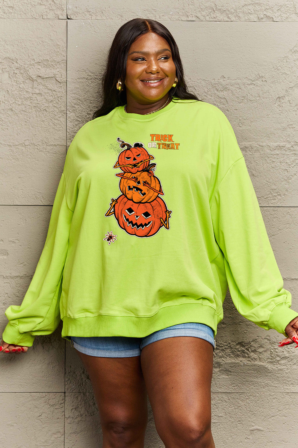 Simply Love Full Size TRICK OR TREAT Graphic Sweatshirt