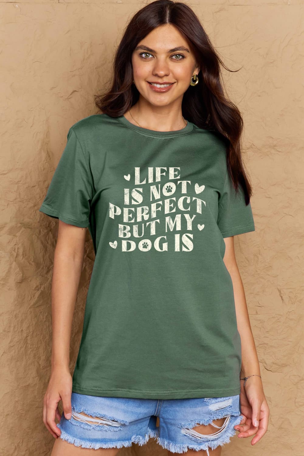 Simply Love Full Size Dog Slogan Graphic Cotton T-Shirt