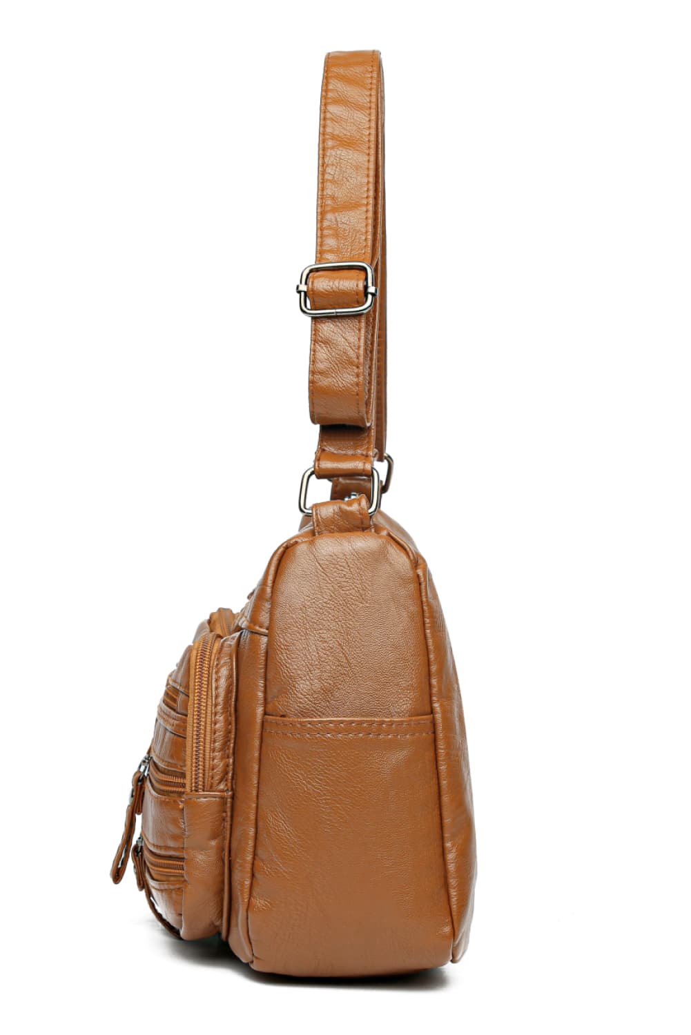 Multi-Pocket PU Leather Crossbody Bag