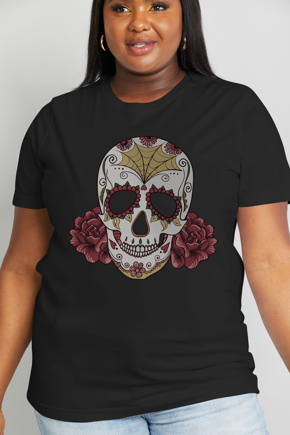 Simply Love Full Size Skull Graphic Cotton Tee