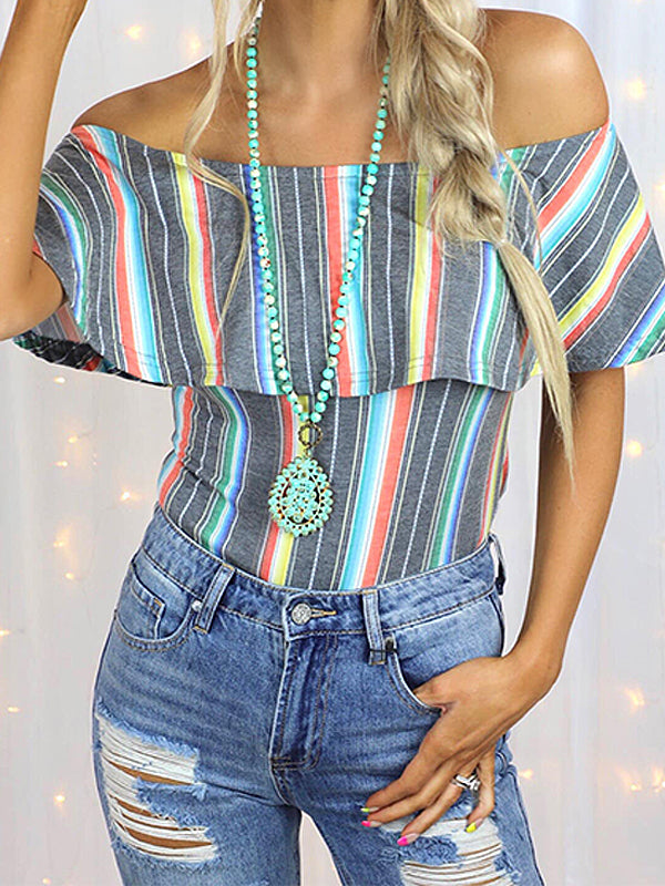 Striped Off-Shoulder Blouse