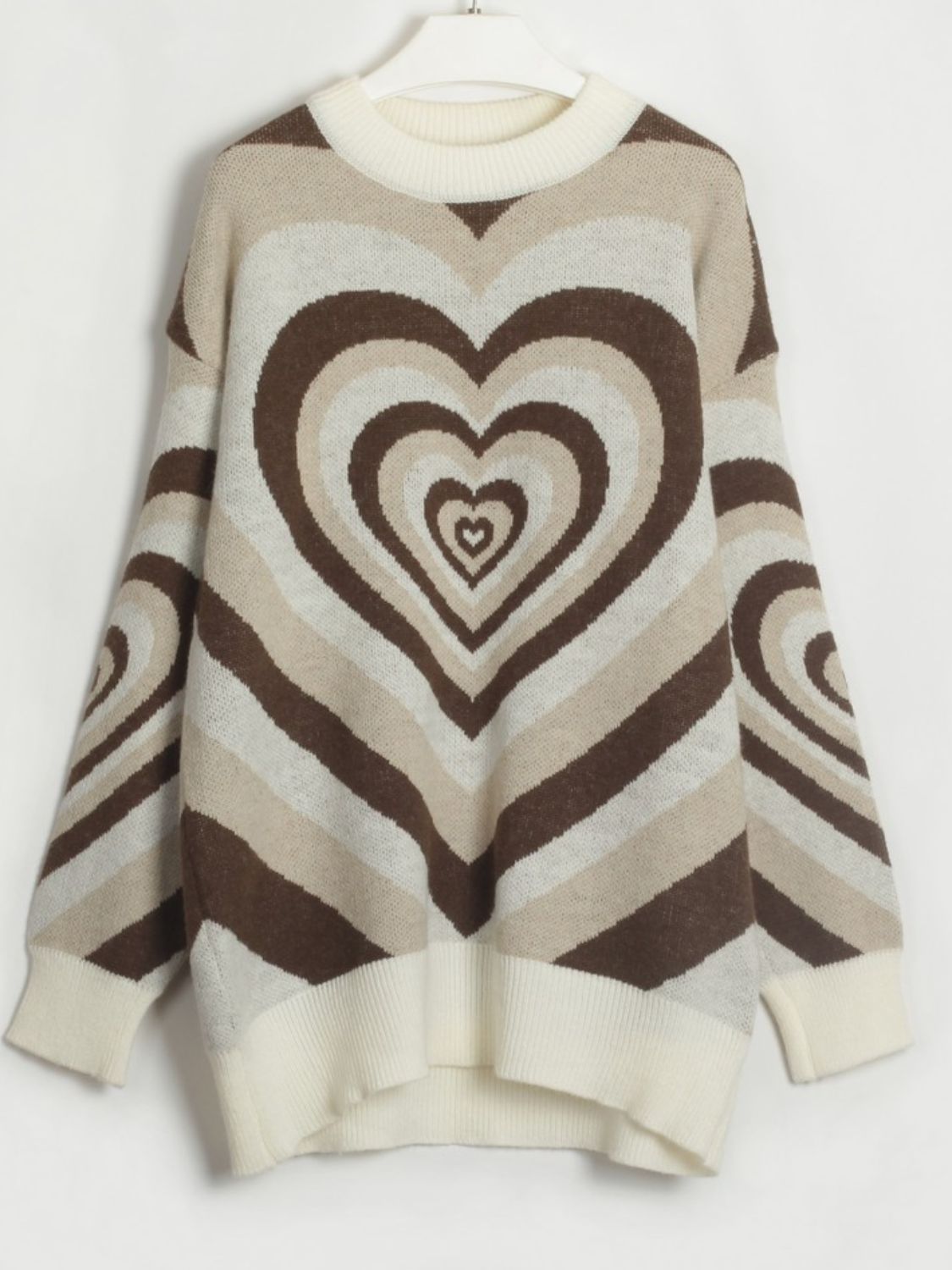 Heart Dropped Shoulder Sweater