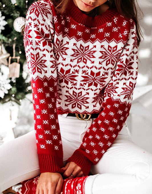 Snowflake Round Neck Sweater