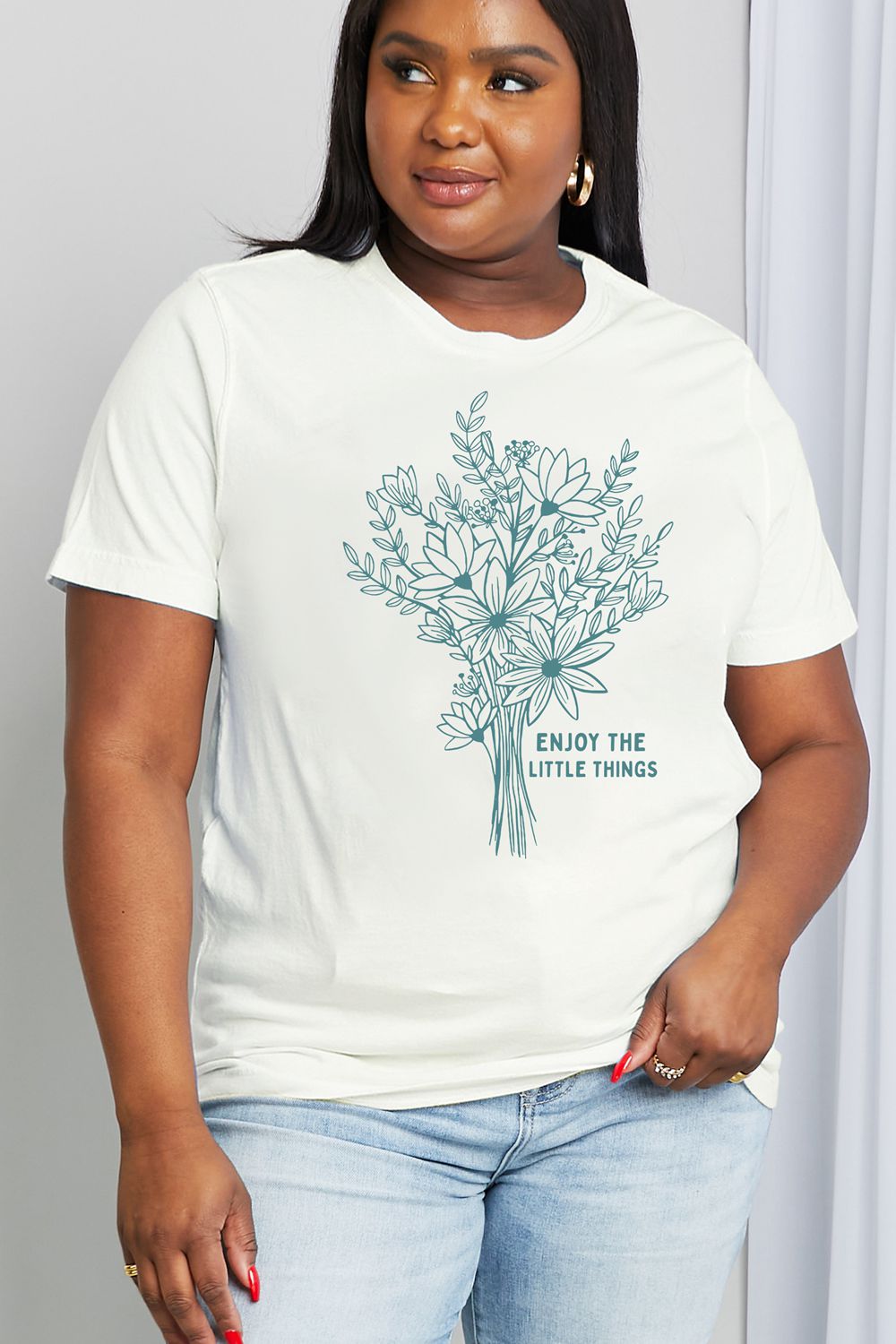 Simply Love Full Size ENJOY THE LITTLE THINGS Graphic Cotton Tee