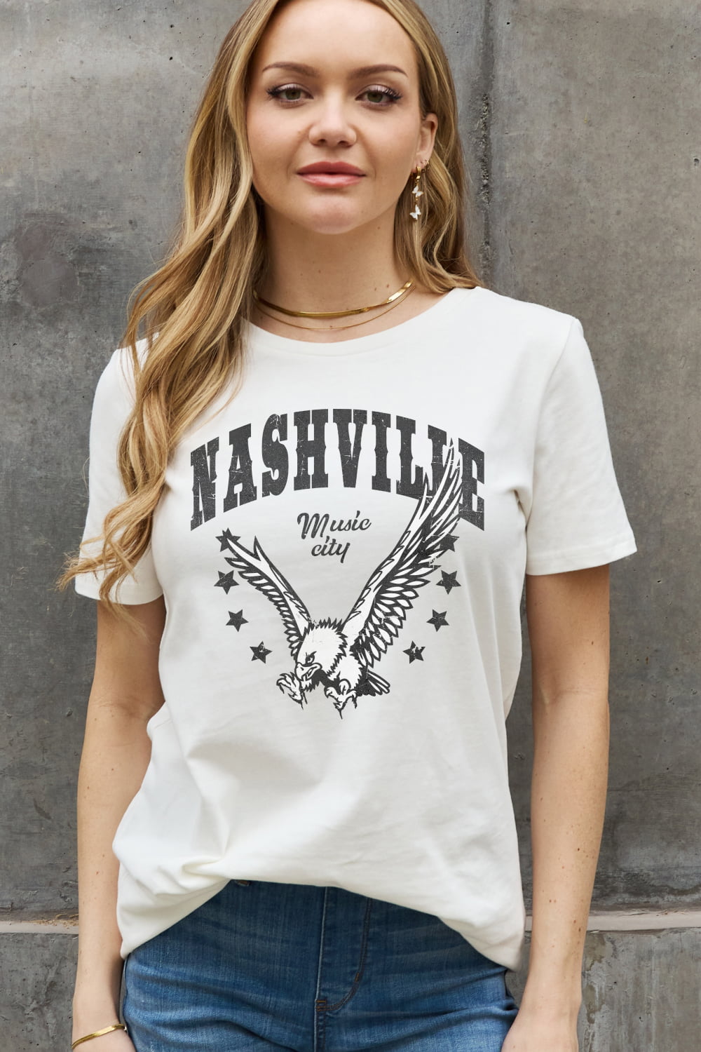 Simply Love Simply Love Full Size NASHVILLE MUSIC CITY Graphic Cotton Tee