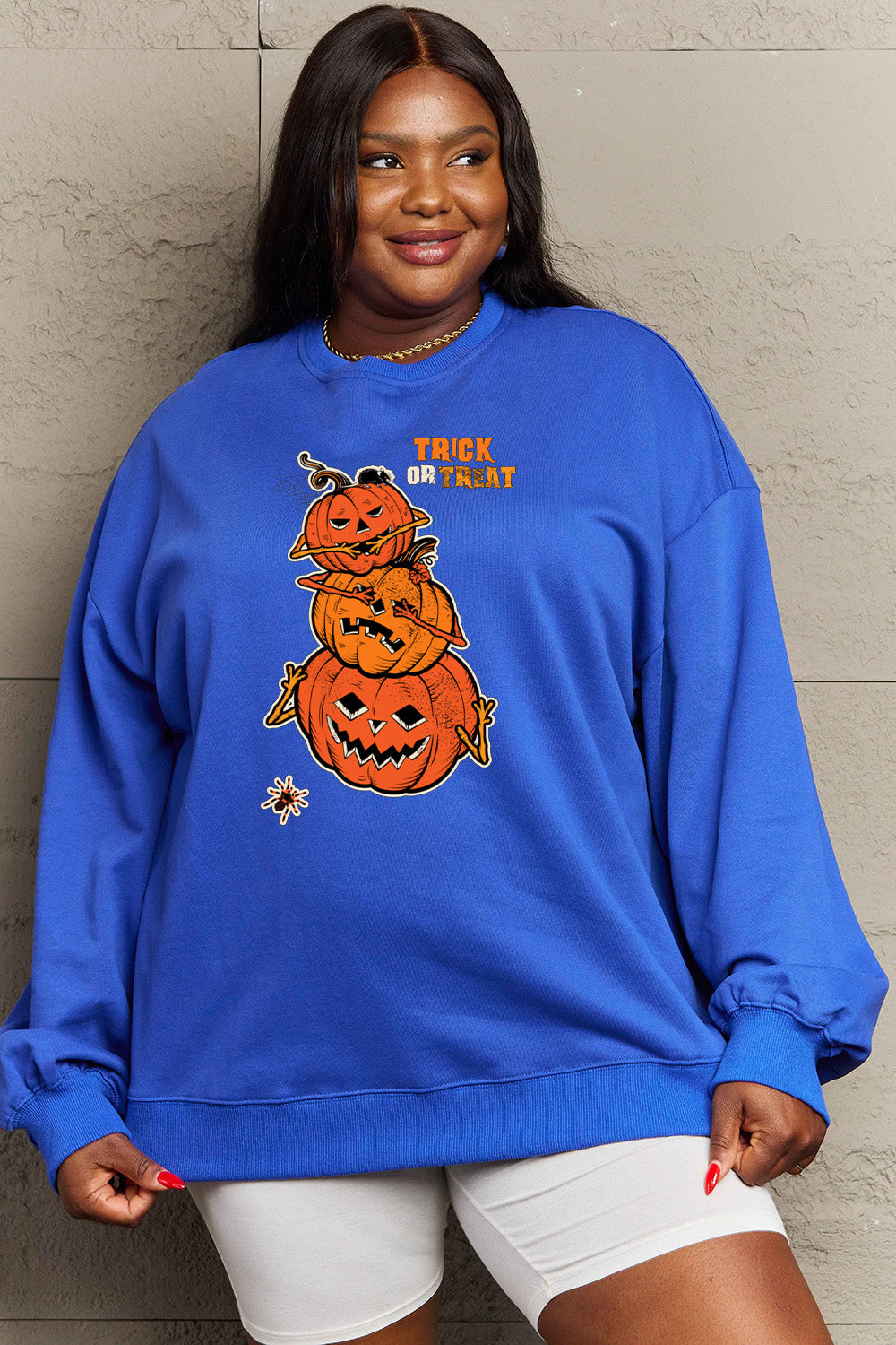 Simply Love Full Size TRICK OR TREAT Graphic Sweatshirt