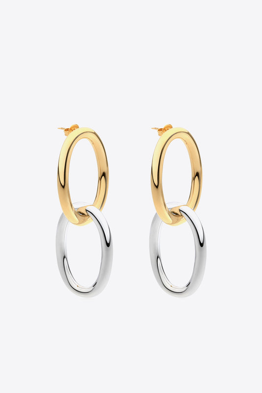 Two-Tone Double Hoop Earrings