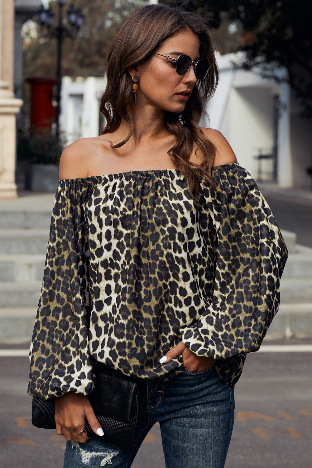 Off-Shoulder Balloon Sleeve Top