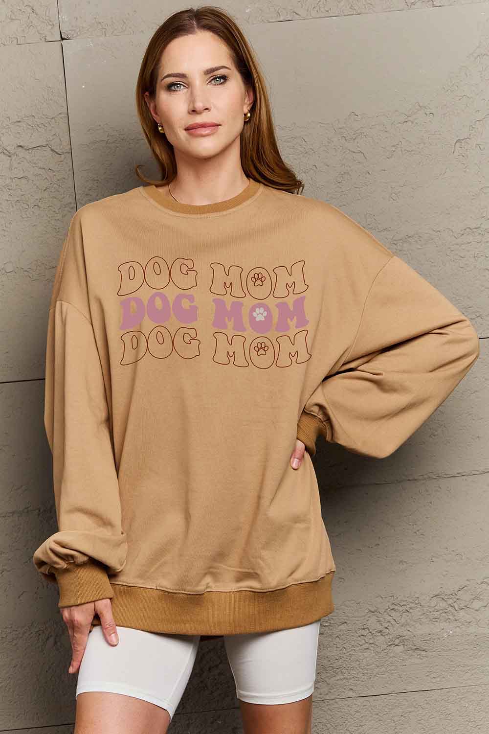 Simply Love Simply Love Full Size Graphic DOG MOM Sweatshirt