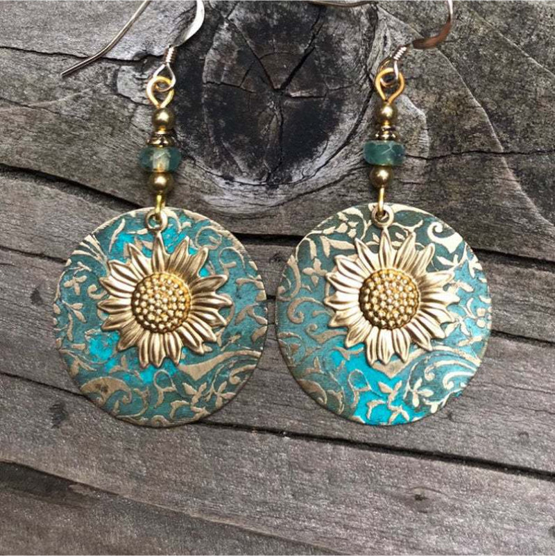 Sunflower Alloy Drop Earrings