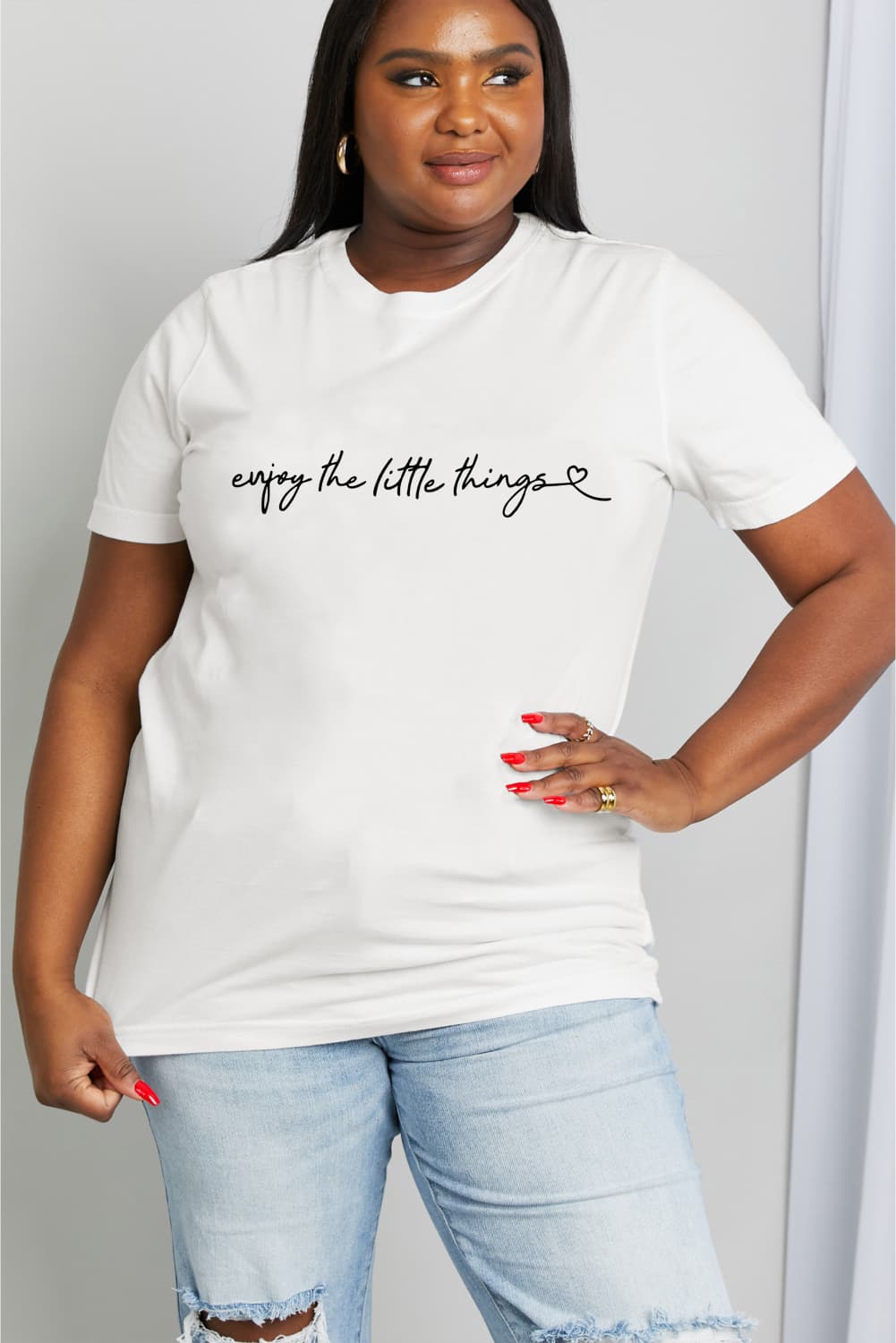 Simply Love Full Size ENJOY THE LITTLE THINGS Graphic Cotton Tee