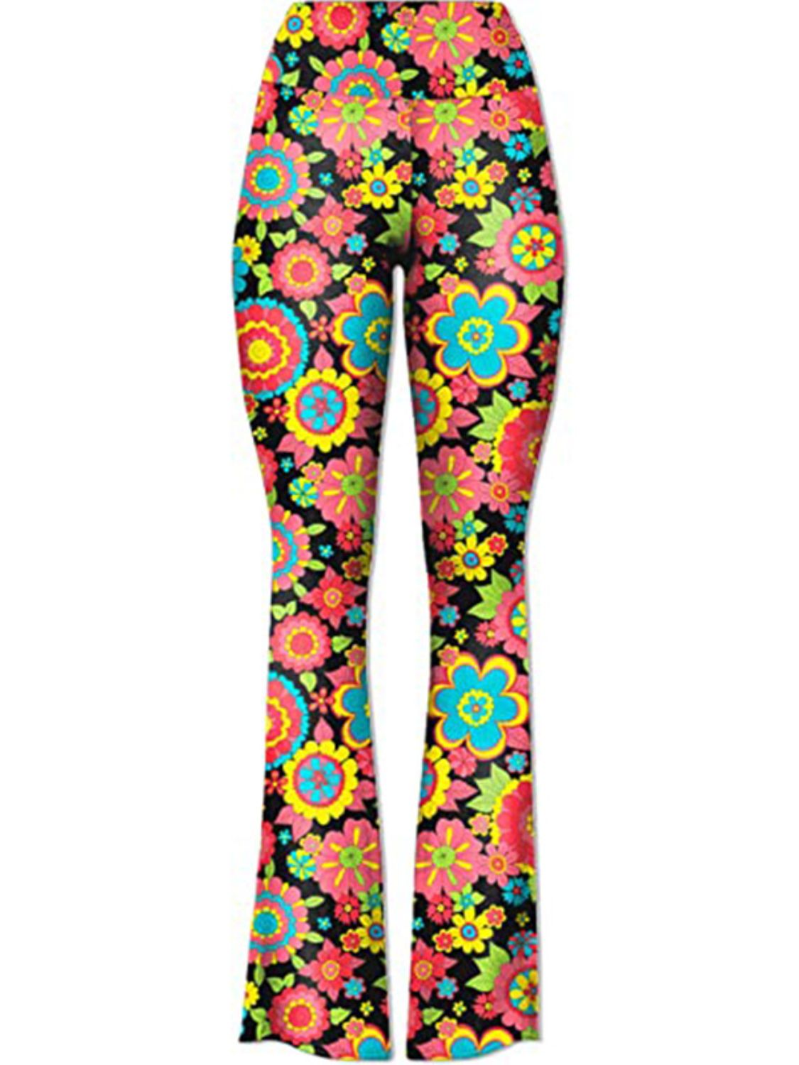 Floral High Waist Flare Leg Pants