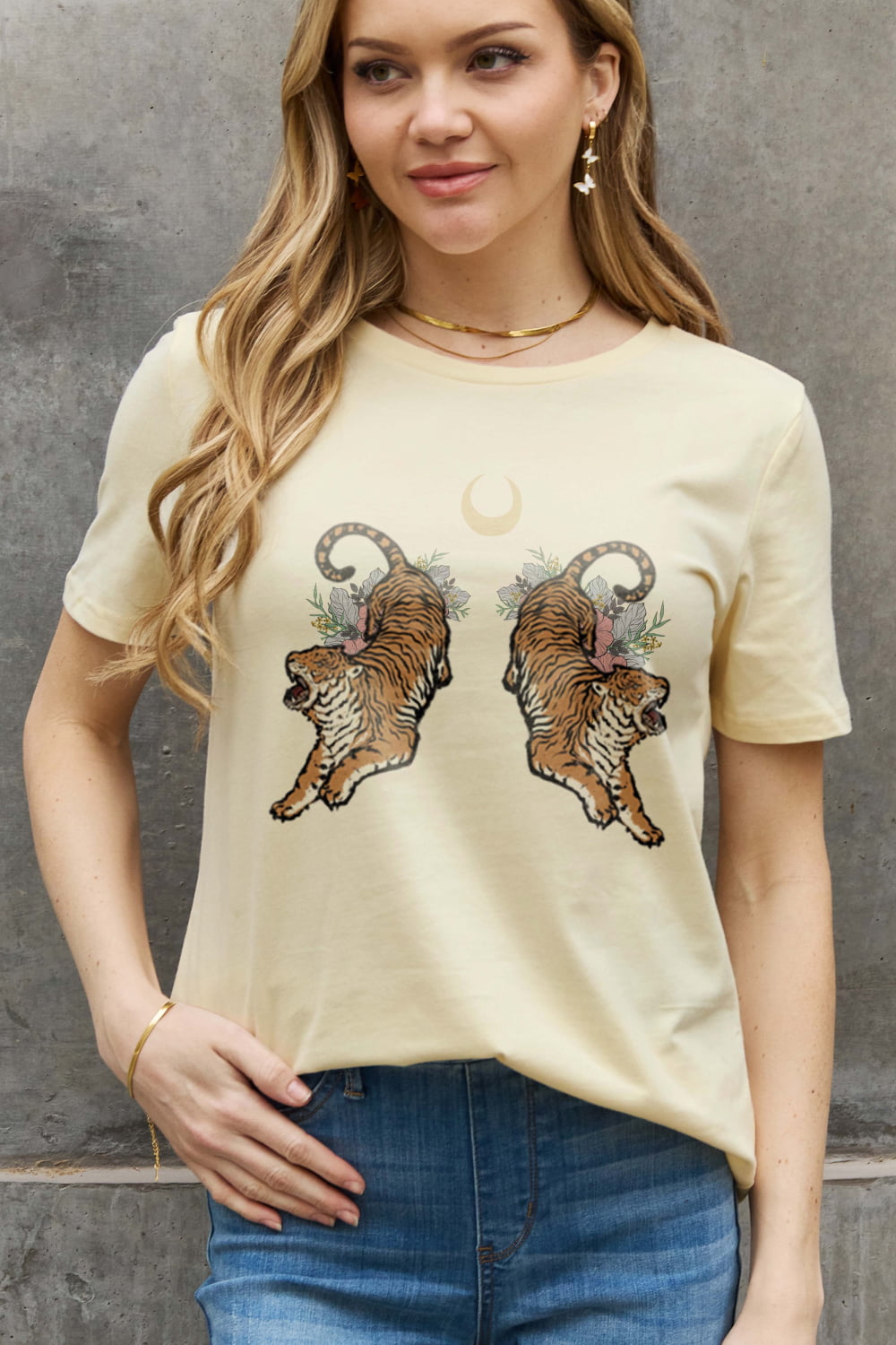 Simply Love Full Size Tiger Graphic Cotton Tee