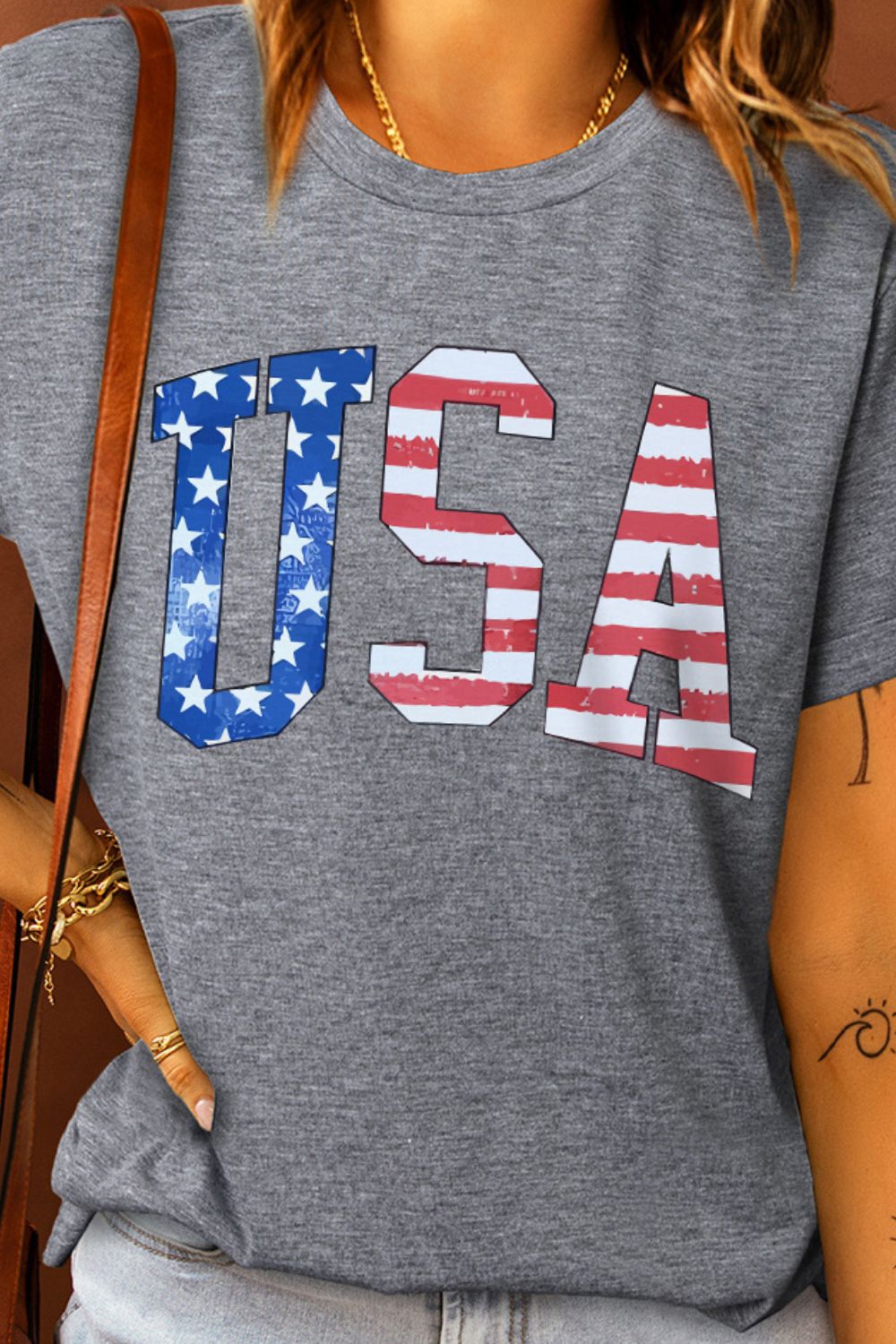 USA Graphic Round Neck Tee