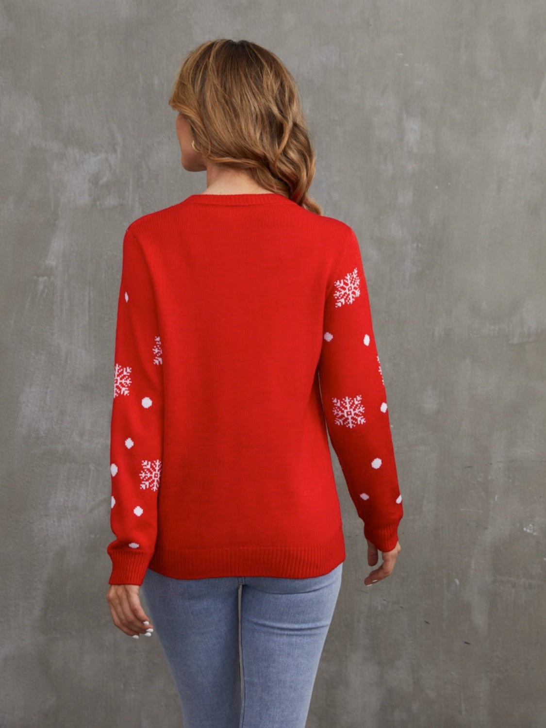 Christmas Theme Round Neck Sweater